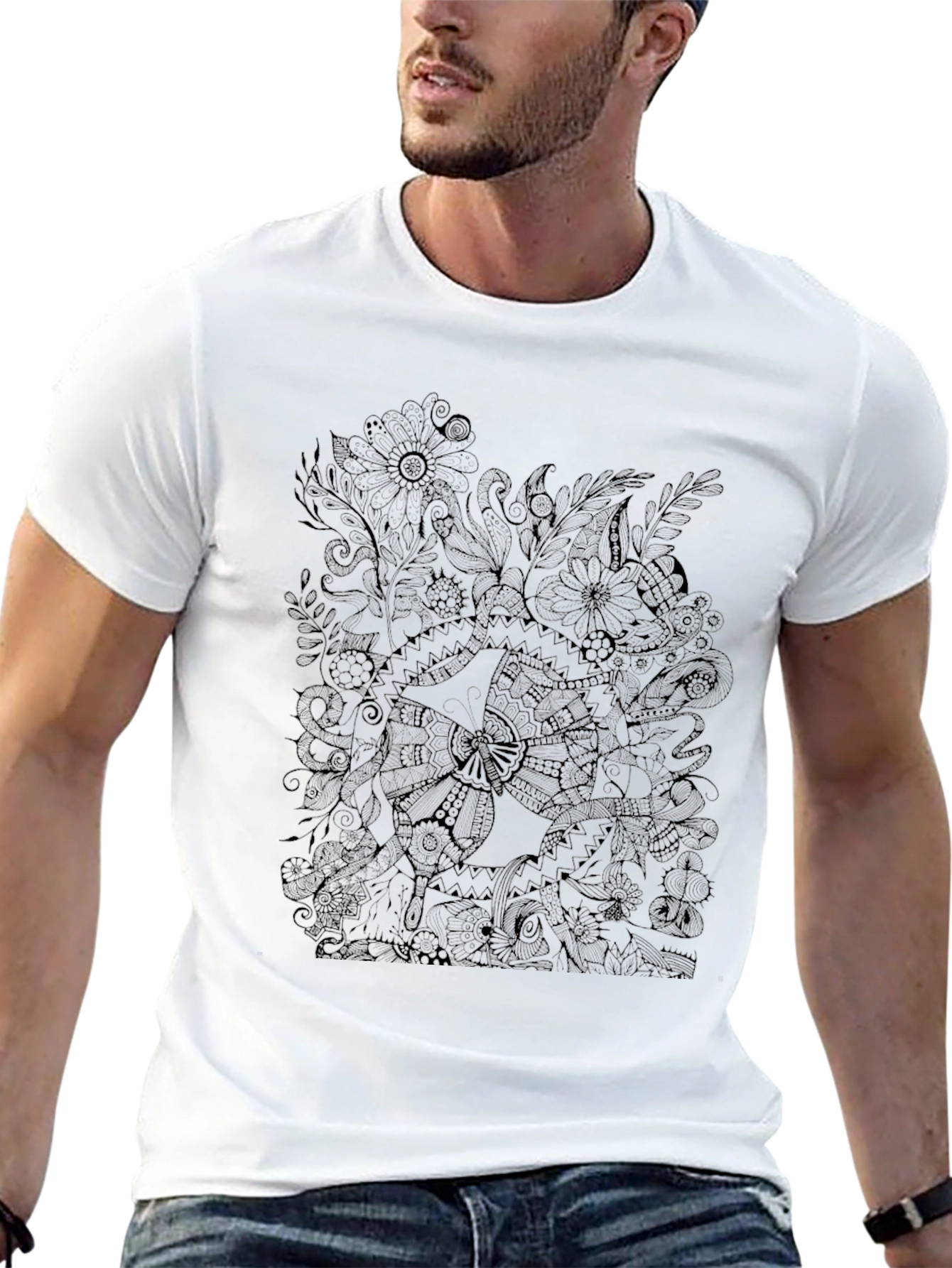 Nature Inspired Black Graphic Tee