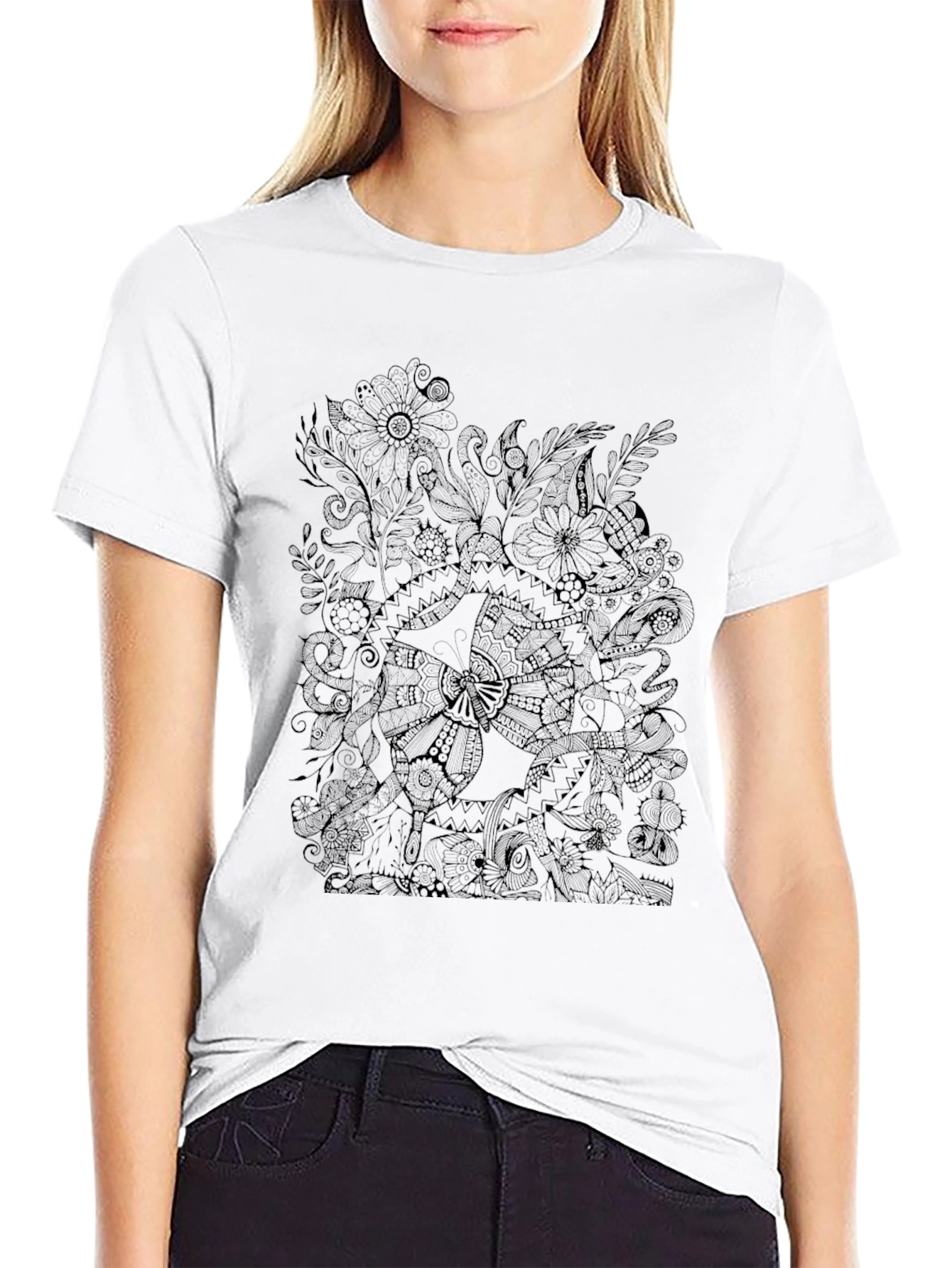Nature Inspired Black Graphic Tee