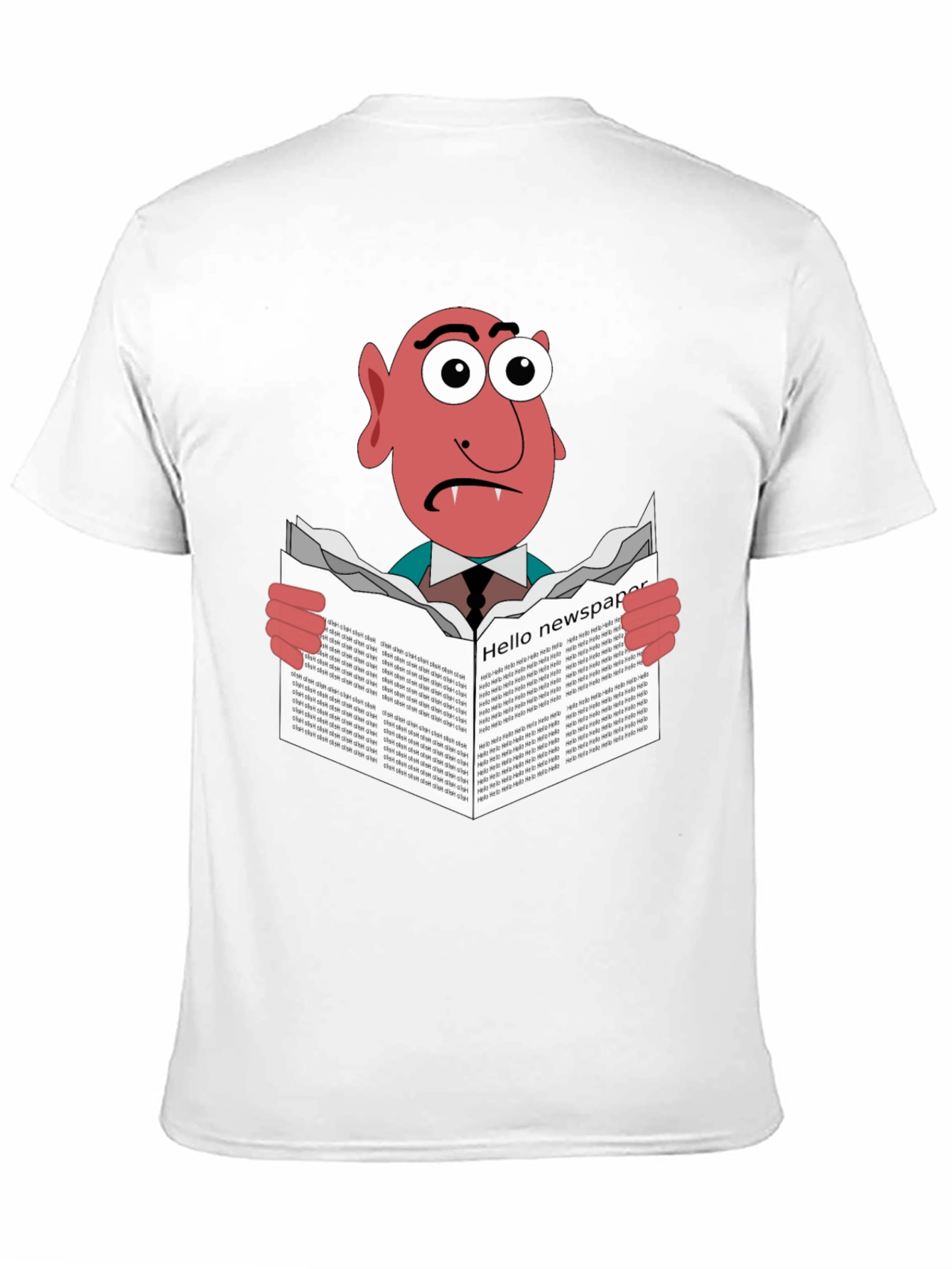 Vampire Reading Newspaper Graphic T-Shirt