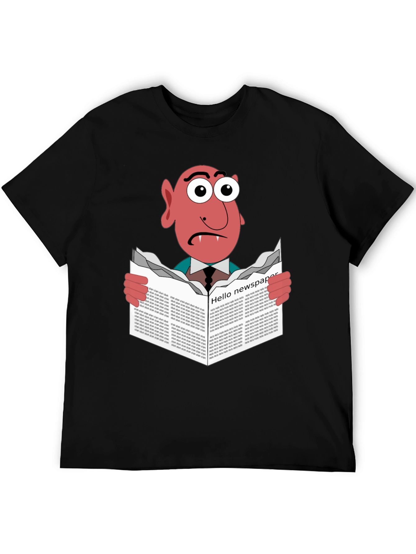 Vampire Reading Newspaper Graphic T-Shirt
