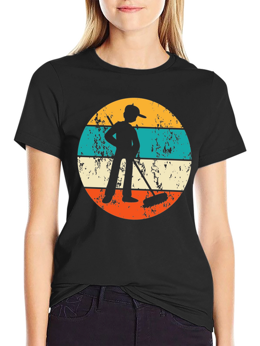 Vintage Sweeper Tee - Retro Janitor Graphic T-Shirt