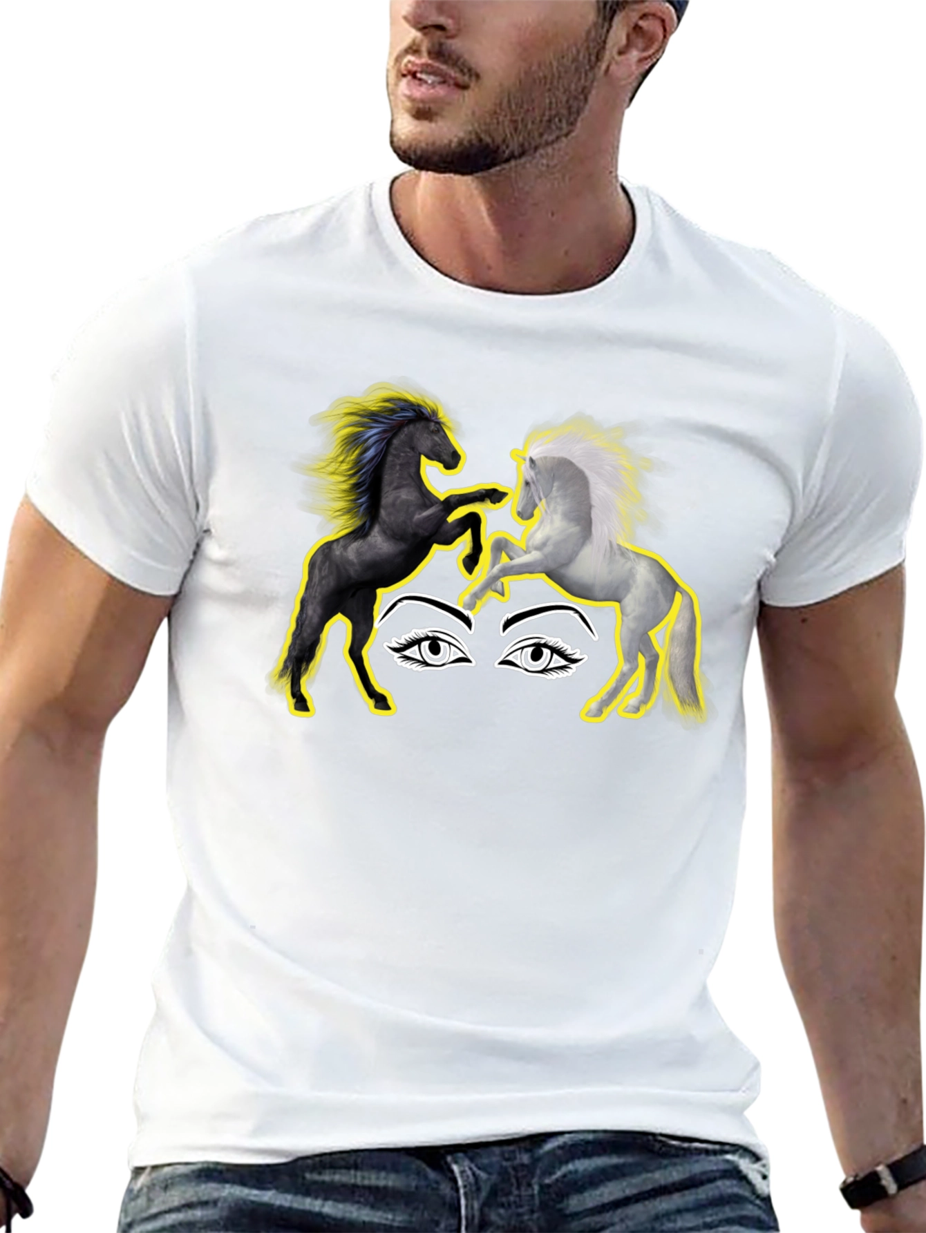 Yin Yang Horses Graphic T-Shirt