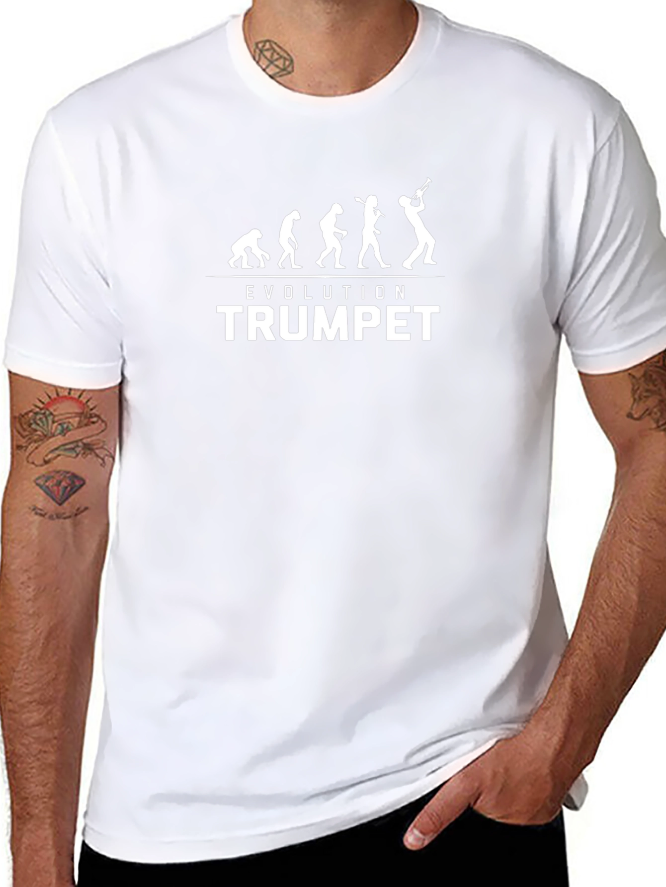 Evolution of Trumpet Player Graphic T-Shirt