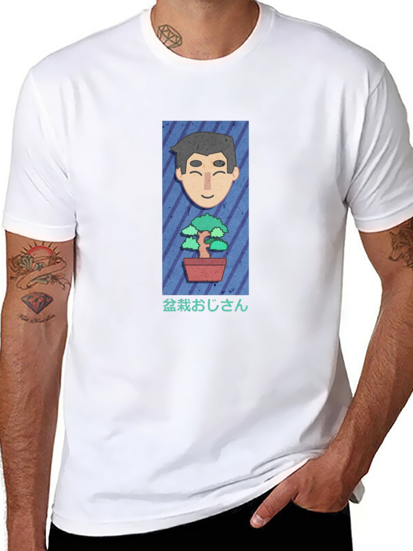 Bonsai Cartoon Graphic Tee - Black
