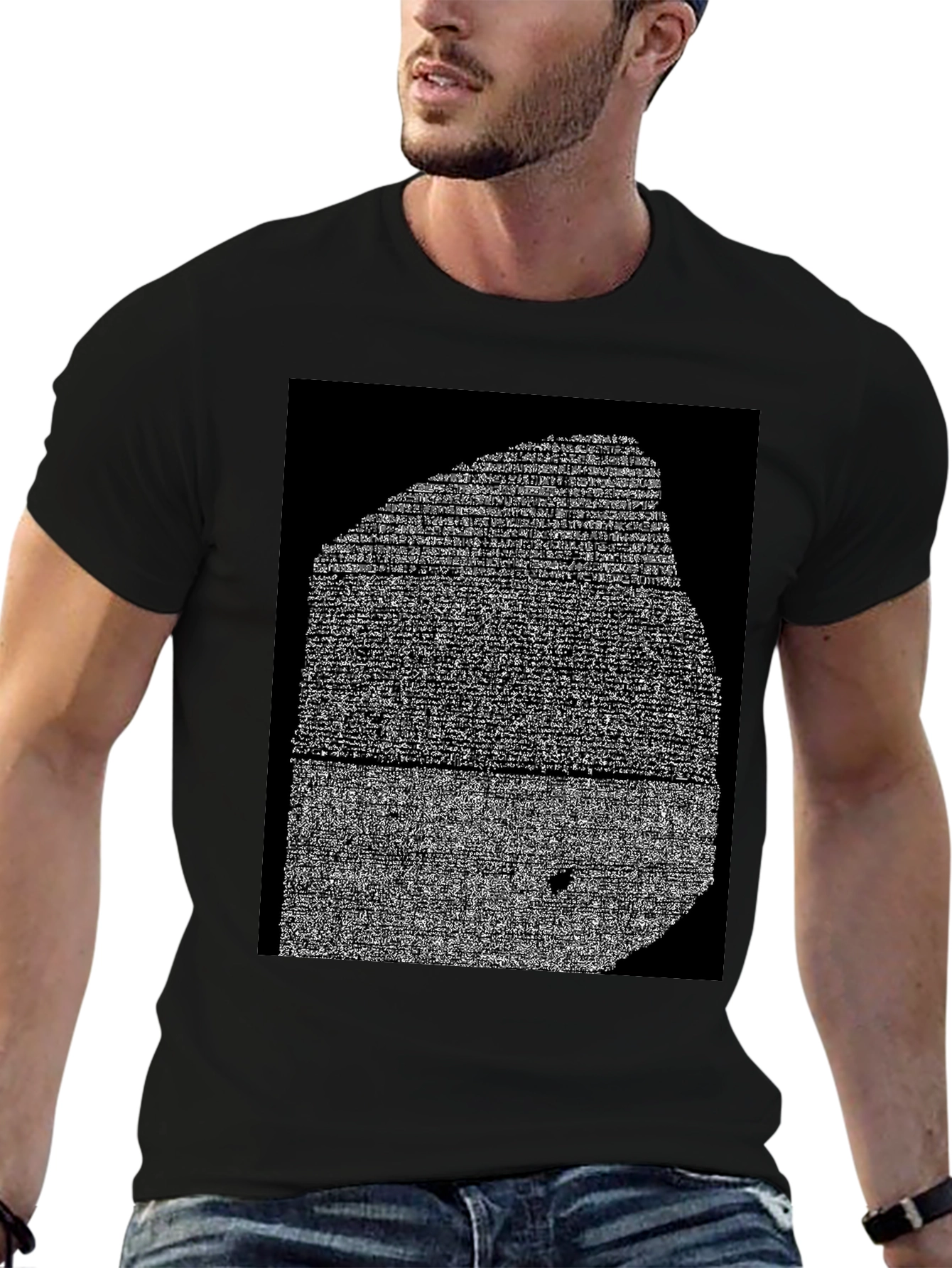 Rosetta Stone Print Black Tee