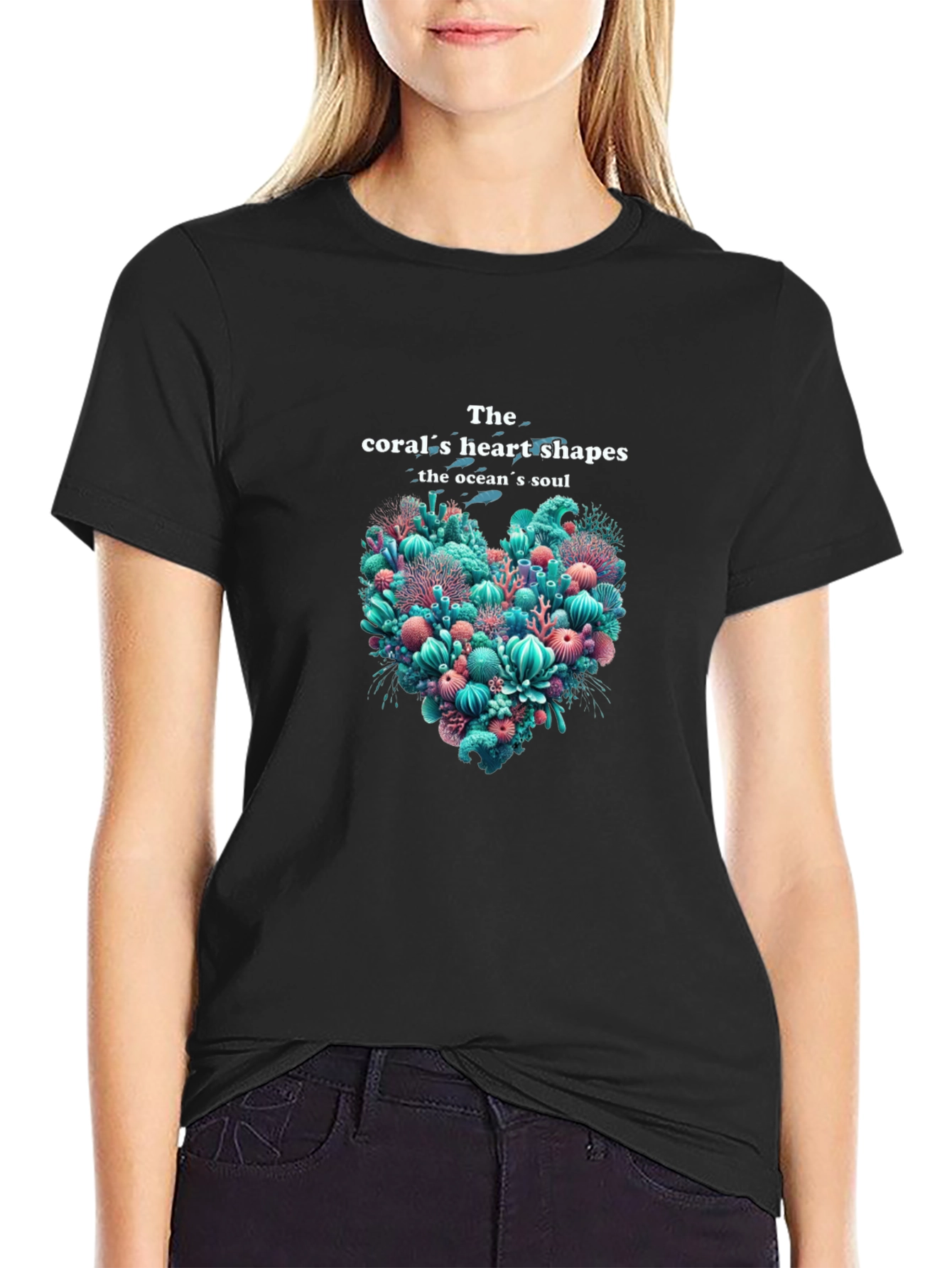 Coral Heart Shapes Graphic Tee