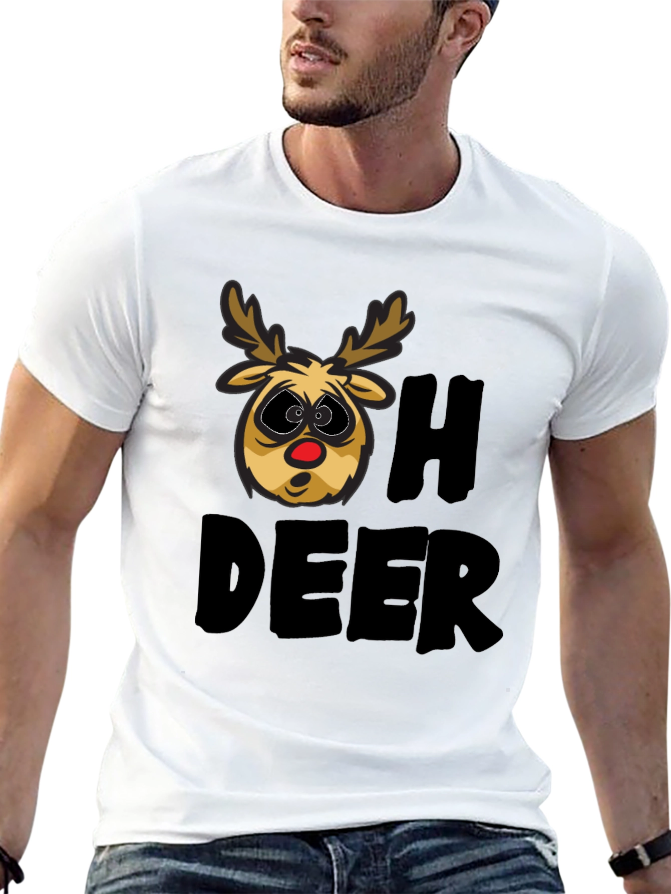 Oh Deer T-Shirt - Funny Christmas Reindeer Tee