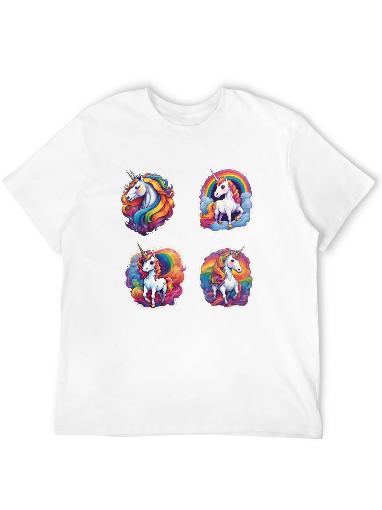Unicorn Rainbow Graphic Black T-Shirt