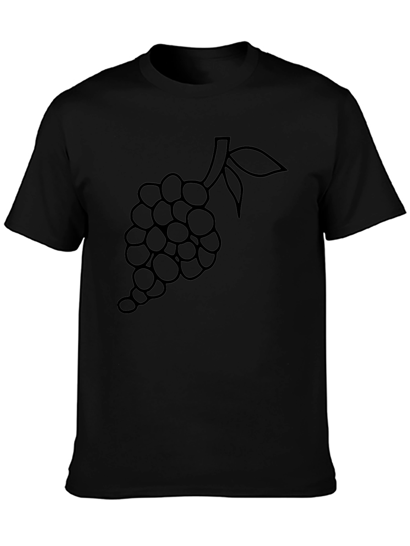Grapes Graphic Black T-Shirt - Stylish Fruit Design