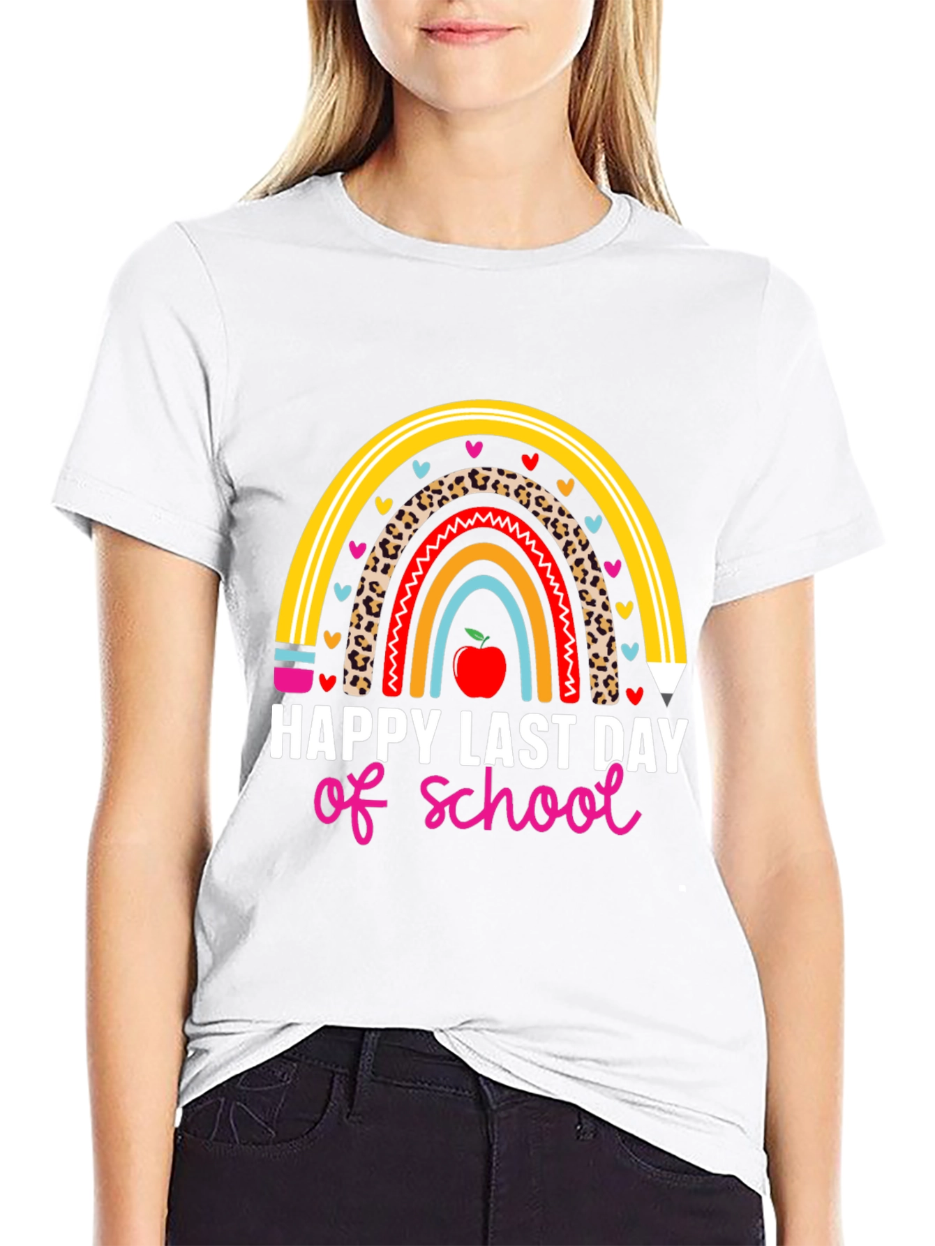 Happy Last Day of School Rainbow Teacher T-Shirt