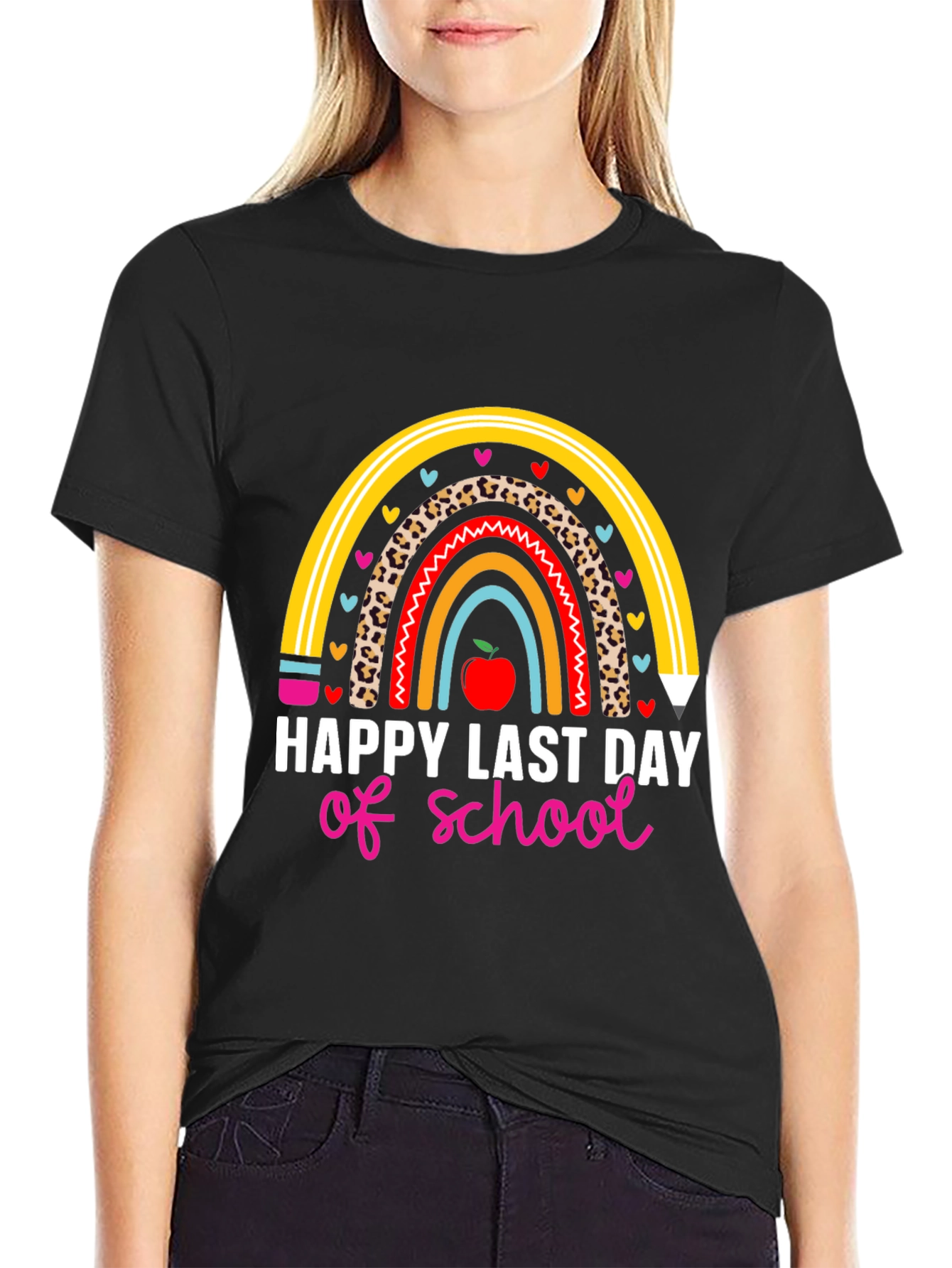 Happy Last Day of School Rainbow Teacher T-Shirt