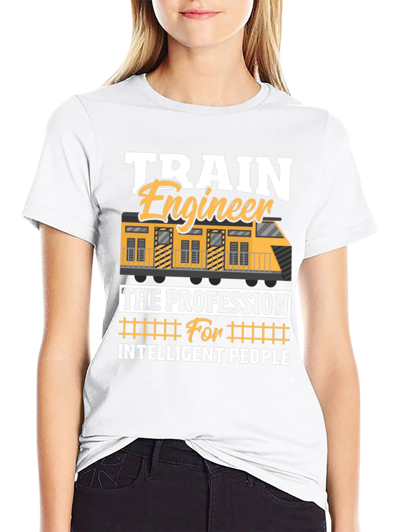 Train Engineer Intelligent People Black T-Shirt