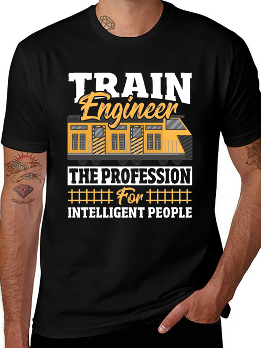 Train Engineer Intelligent People Black T-Shirt