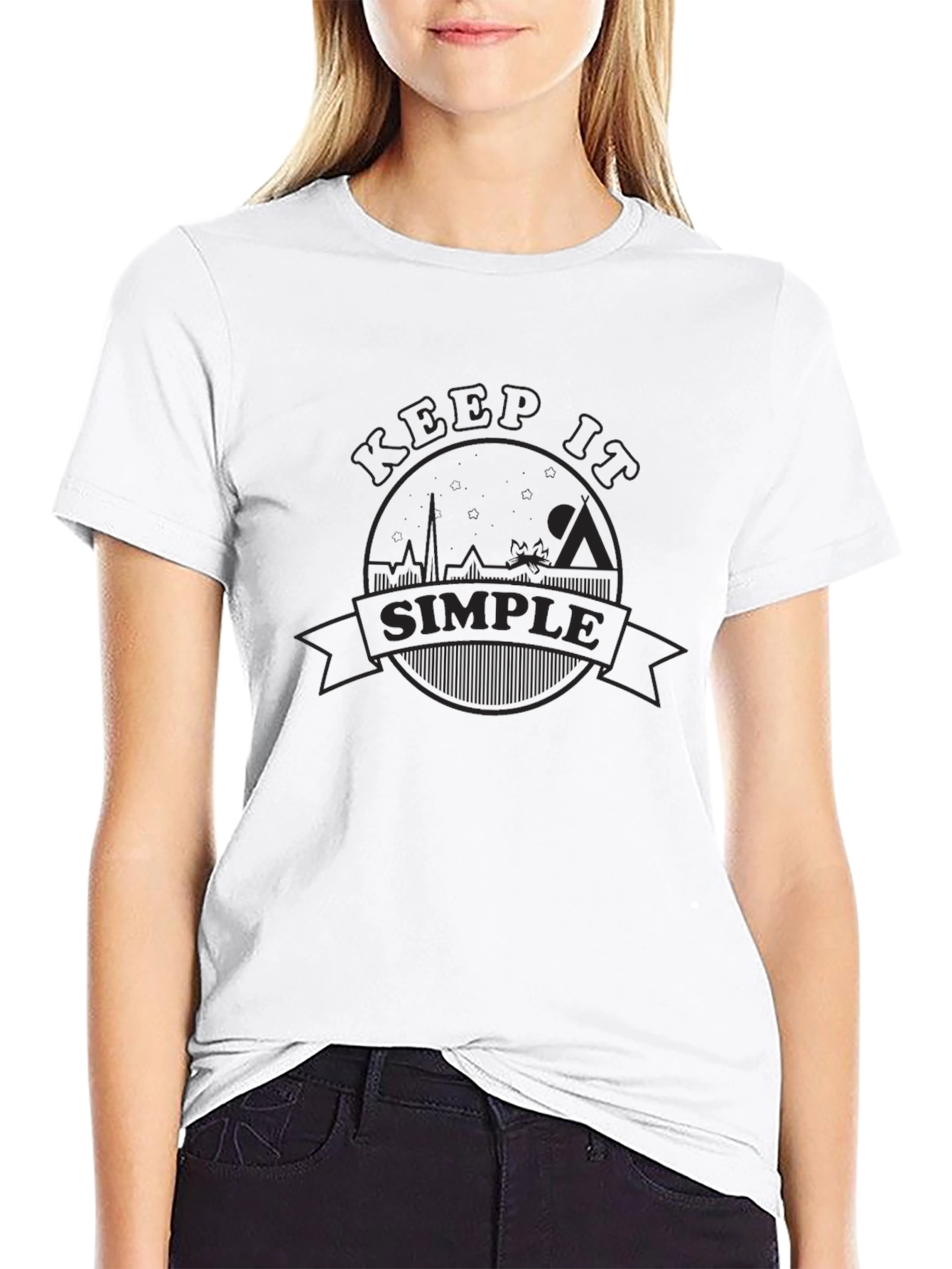 Keep It Simple Graphic Tee - Stylish Black T-Shirt