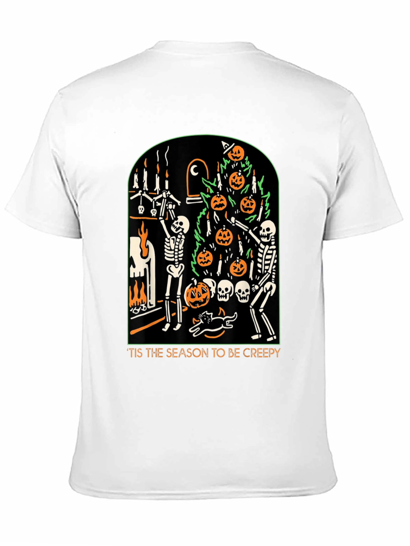 Creepy Season Halloween Skeleton Graphic Tee