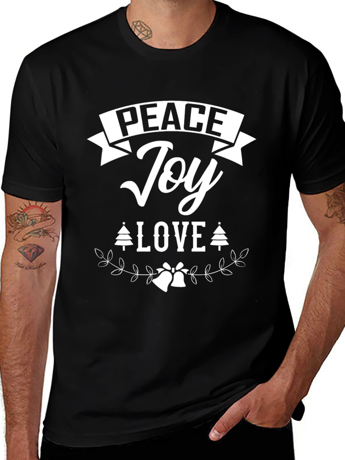 Peace Joy Love Graphic T-Shirt Holiday Season