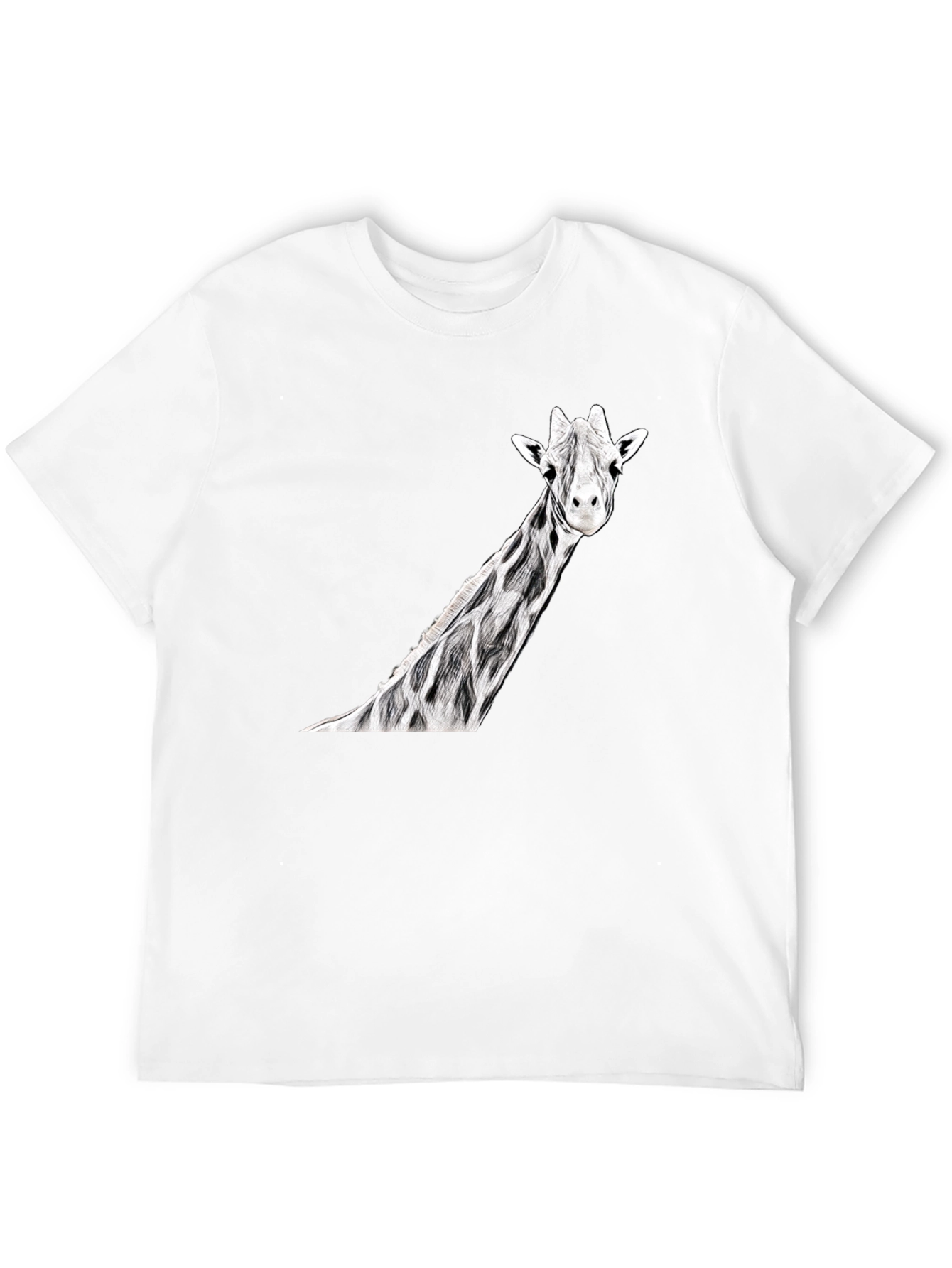 Giraffe Graphic Print Black T-Shirt
