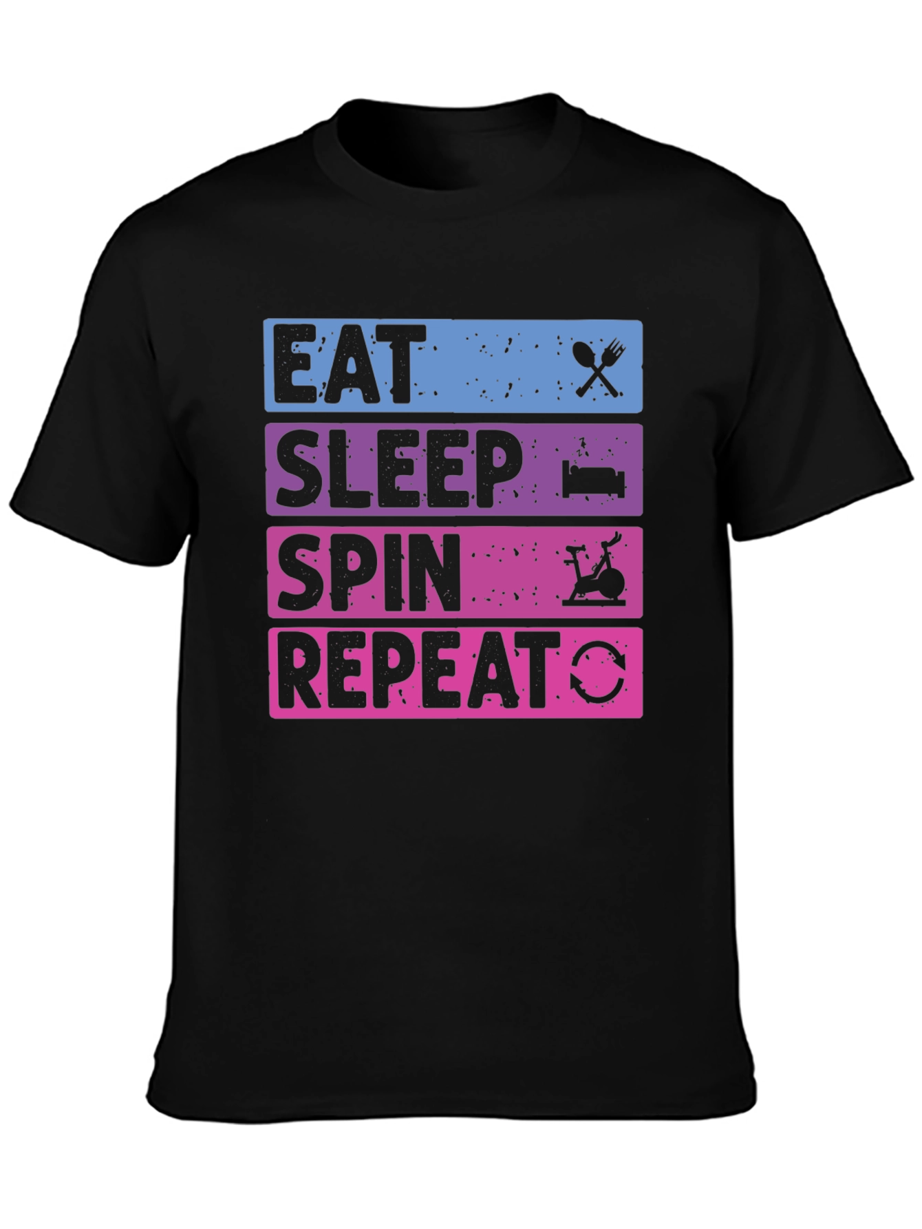 Eat Sleep Spin Repeat T-Shirt - Fitness Apparel