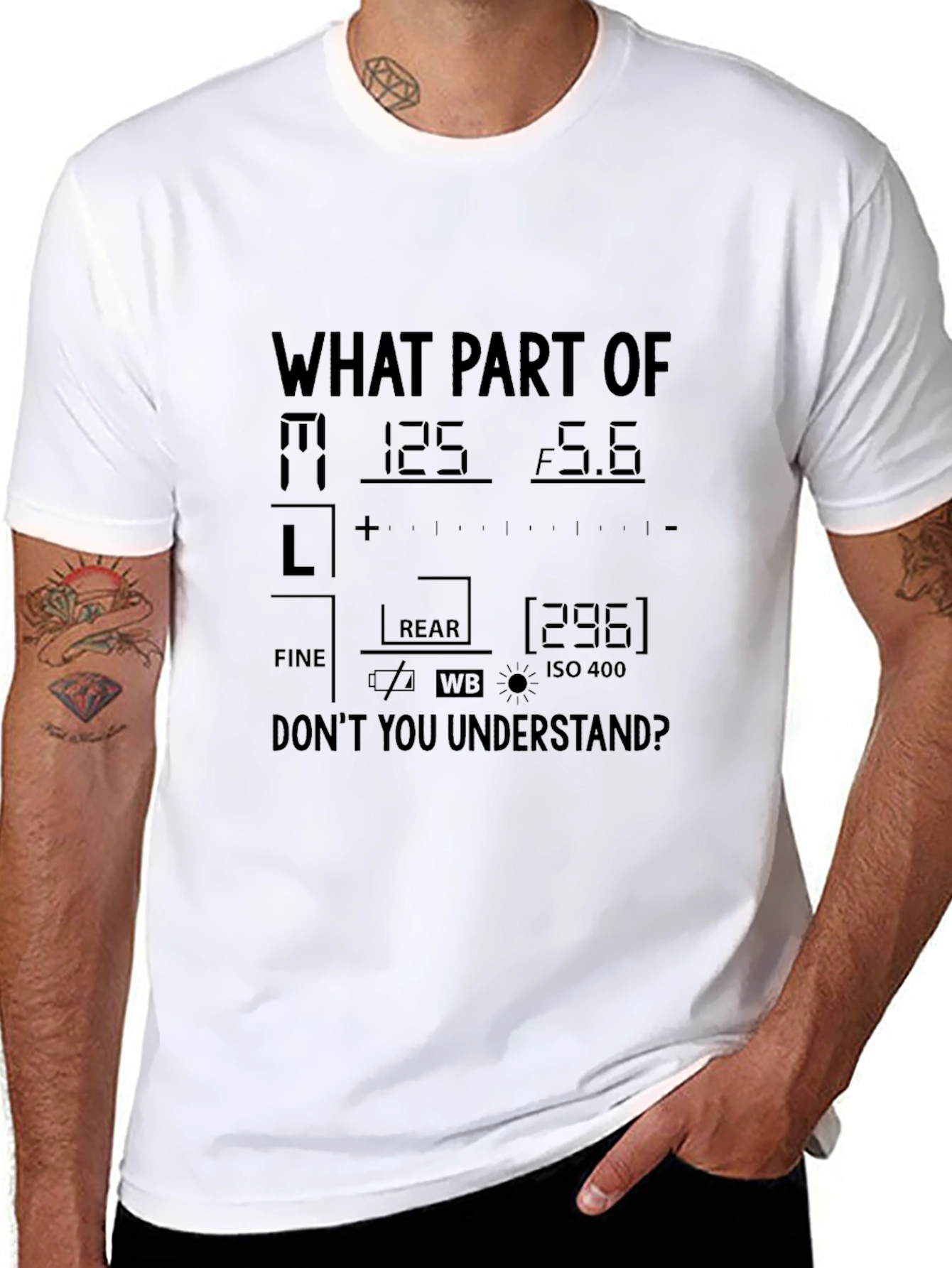 Photographer T-Shirt Camera Settings Funny Photography Shirt