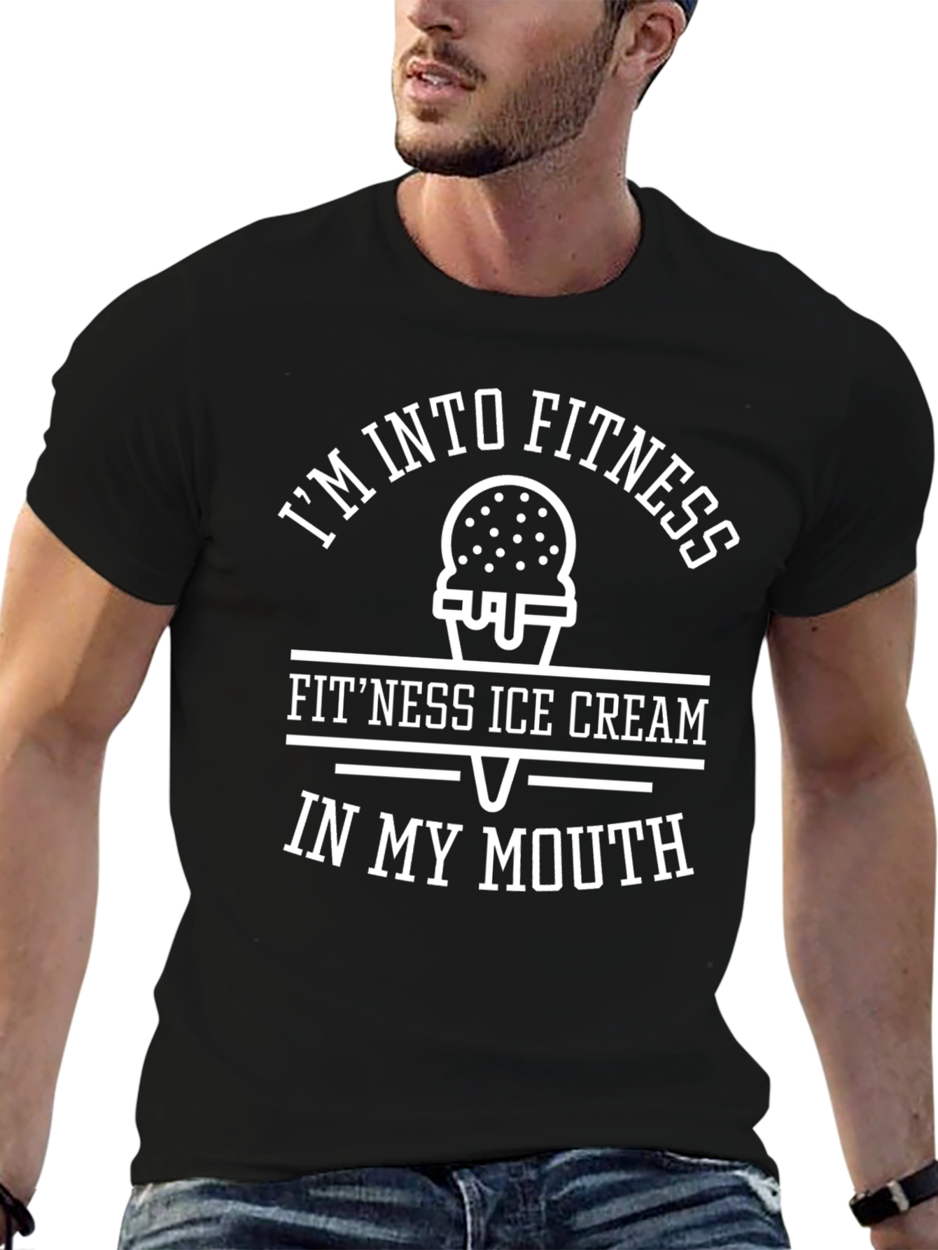 Im Into Fitness T-Shirt Ice Cream Mouth Funny