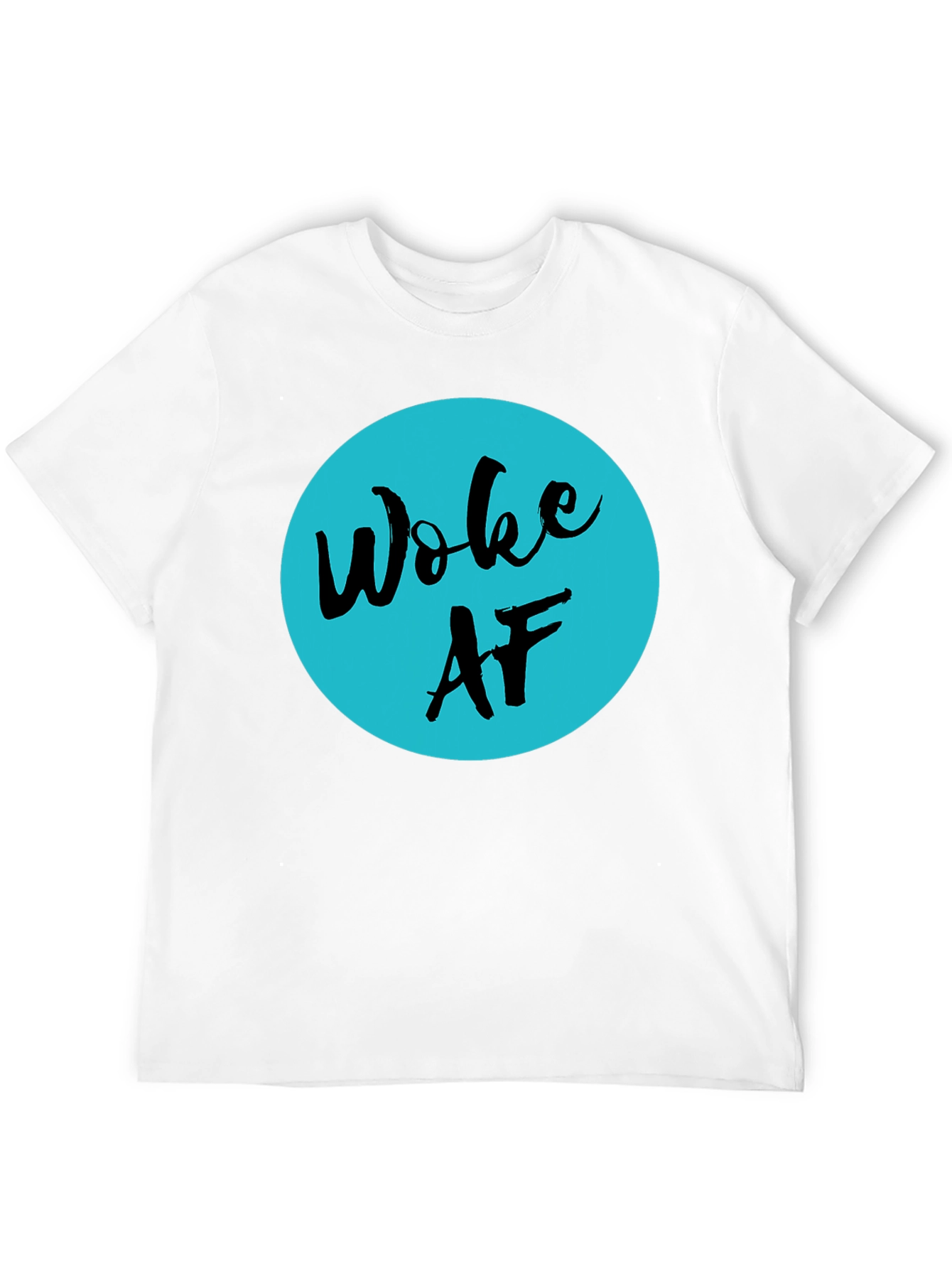 Woke AF Graphic Tee - Black Crew Neck T-Shirt