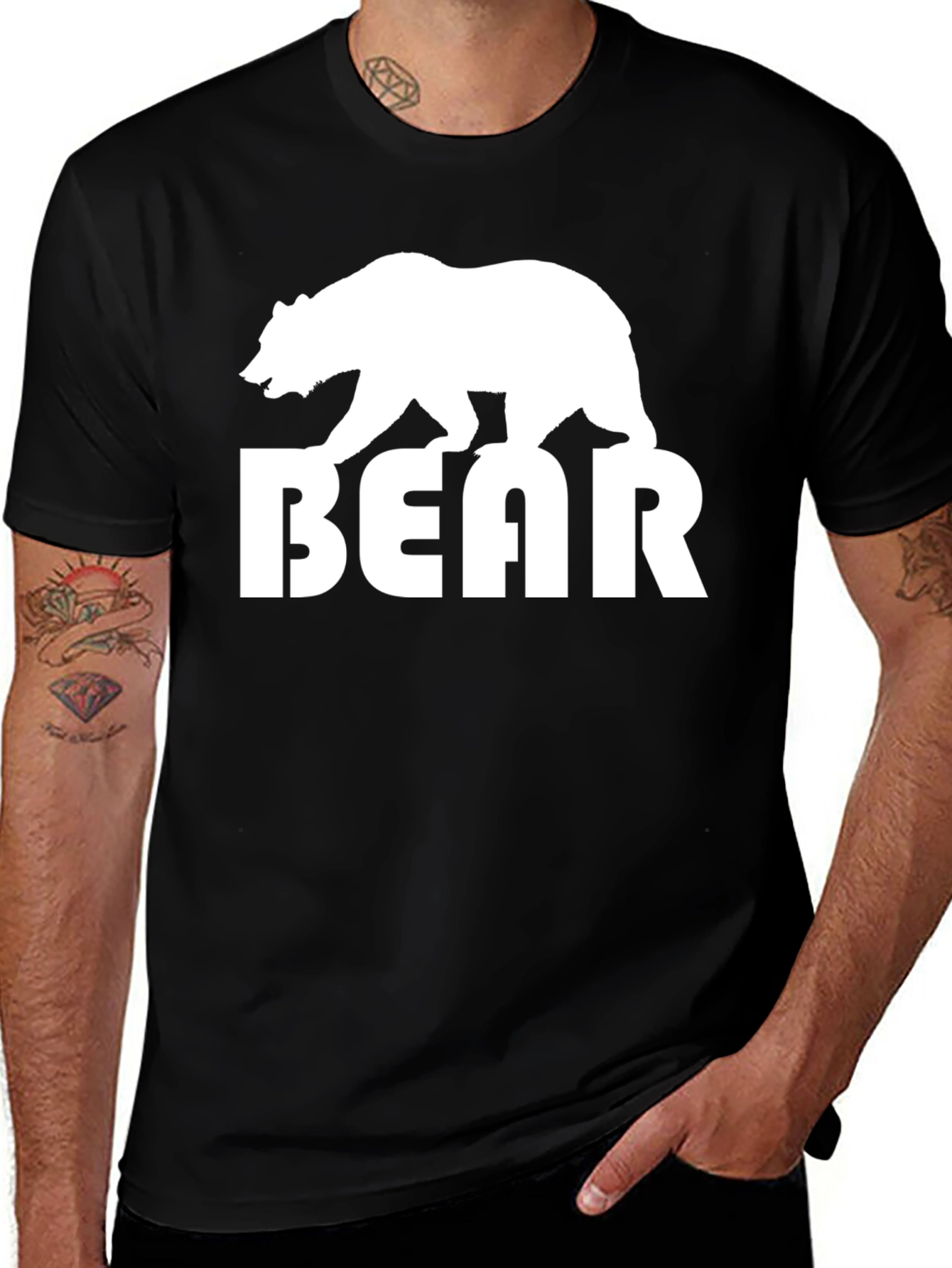 Bear Graphic T-Shirt - Black