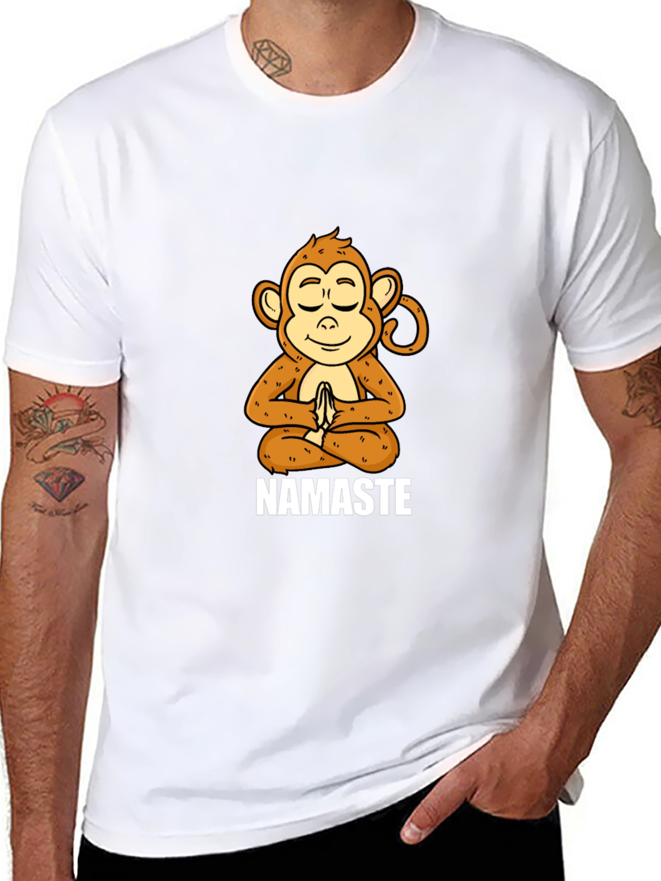 Namaste Monkey Graphic Tee - Relaxed Fit