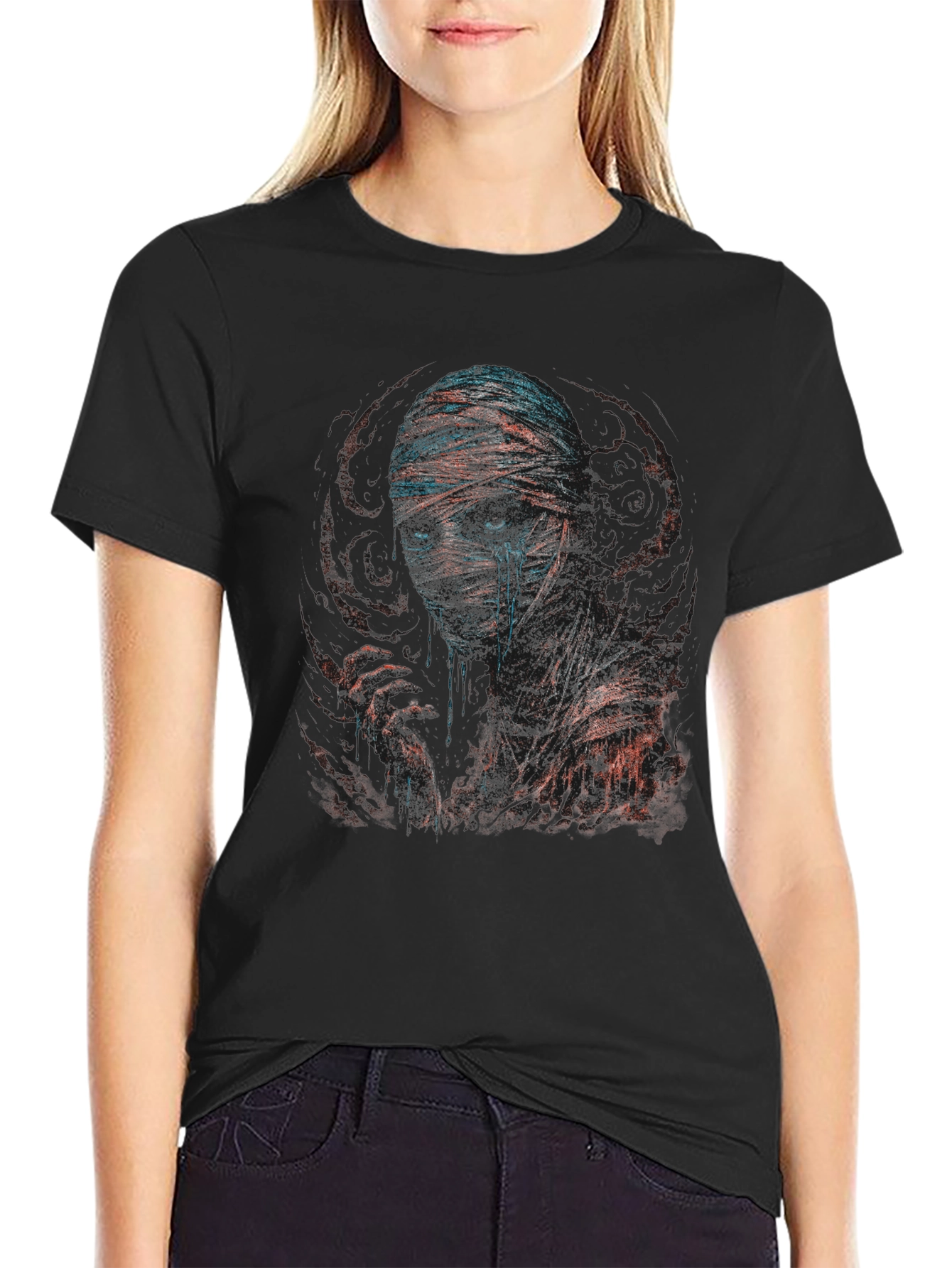 Mummy Graphic Print Crew Neck T-Shirt