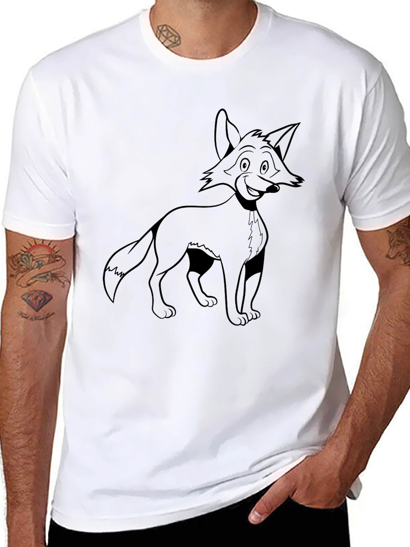 Fox Graphic Tee - Black Casual T-Shirt
