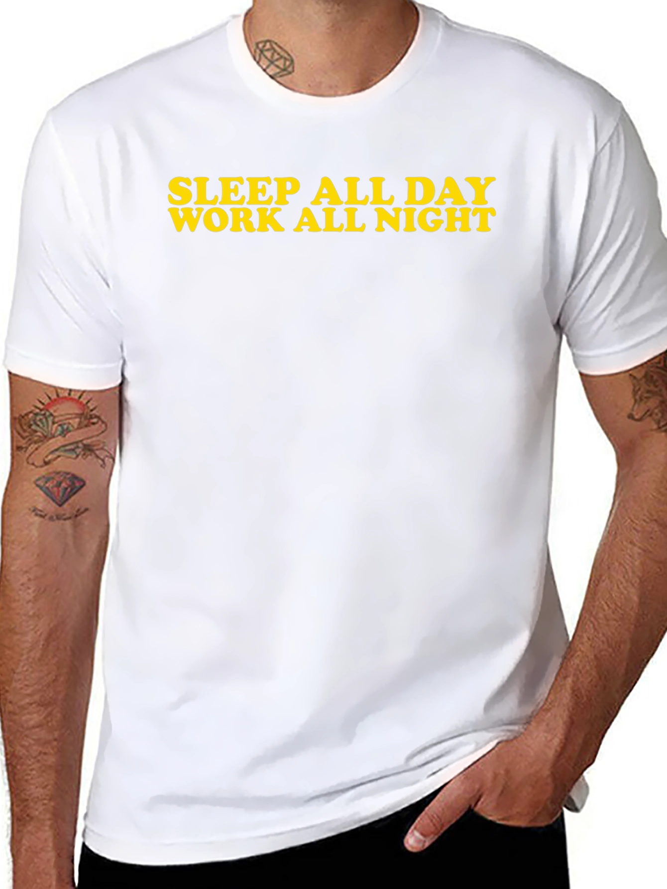 Sleep All Day Work All Night Black T-Shirt