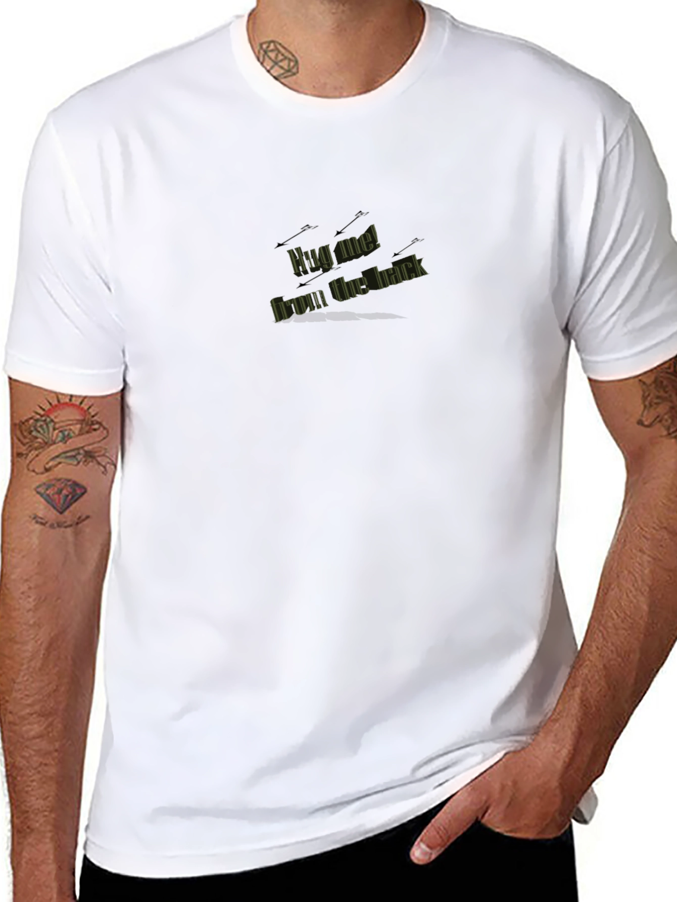 Hug Me From The Back Black T-Shirt