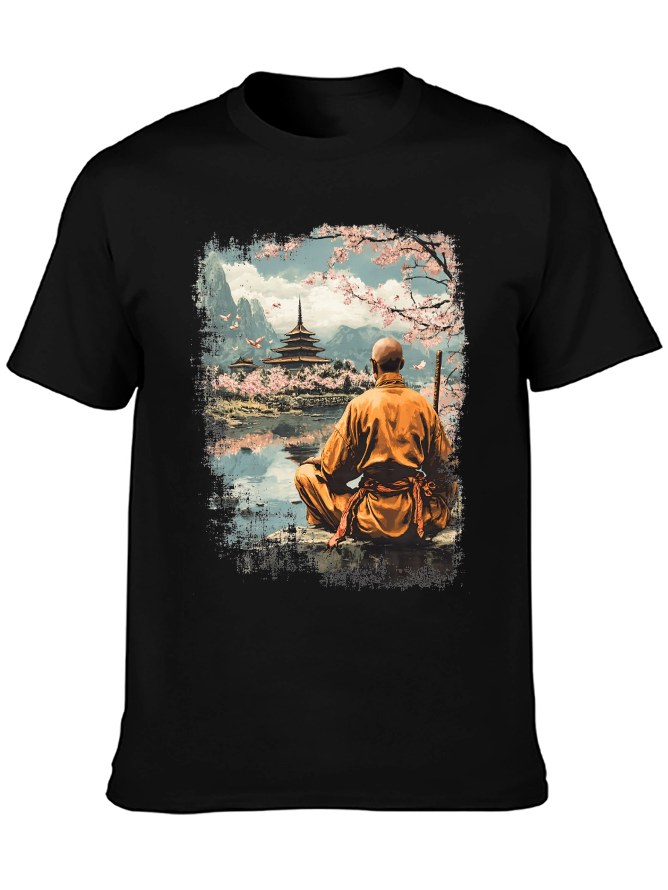 Zen Monk T-Shirt - Japanese Temple Design
