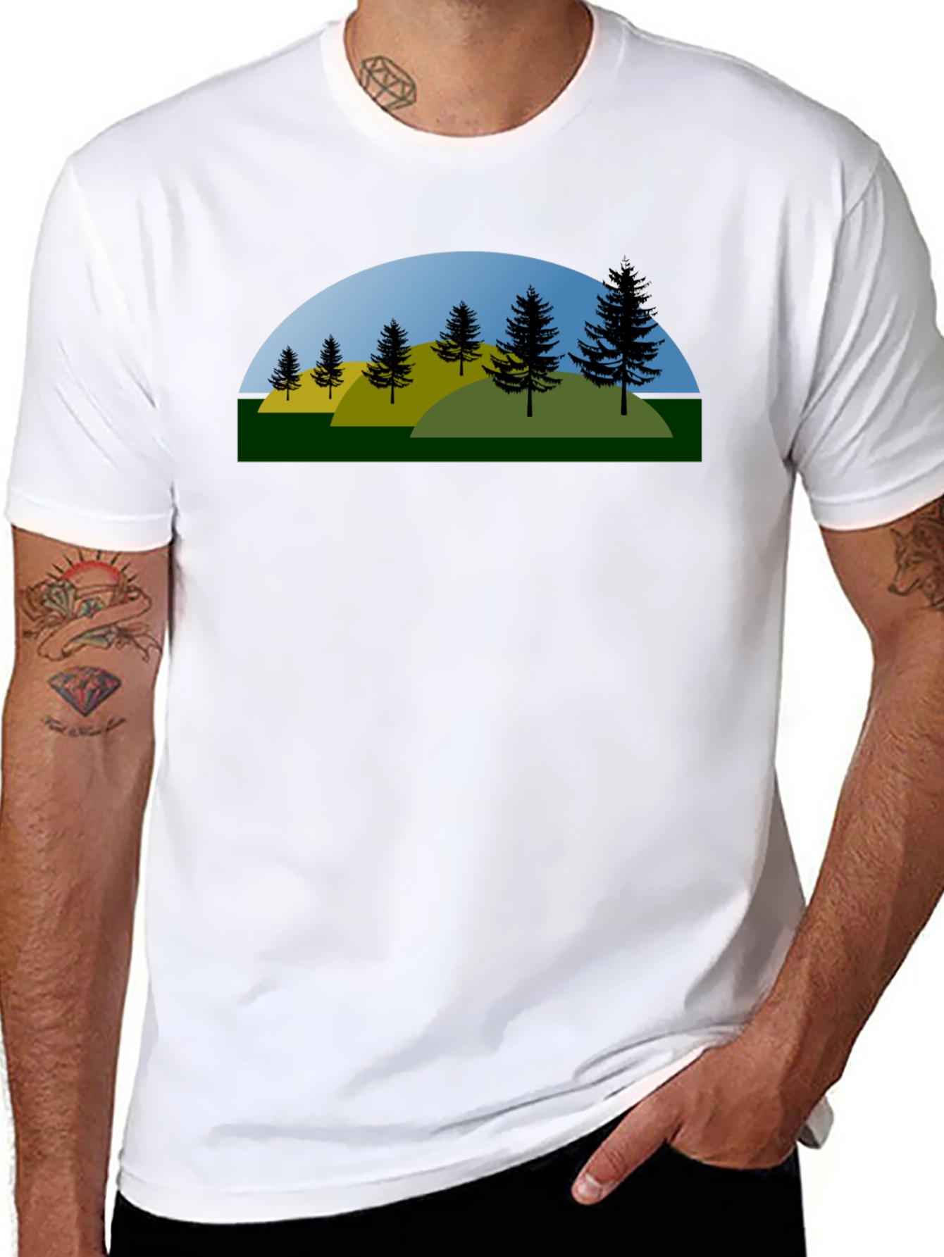 Nature Graphic Tee - Black Cotton Blend
