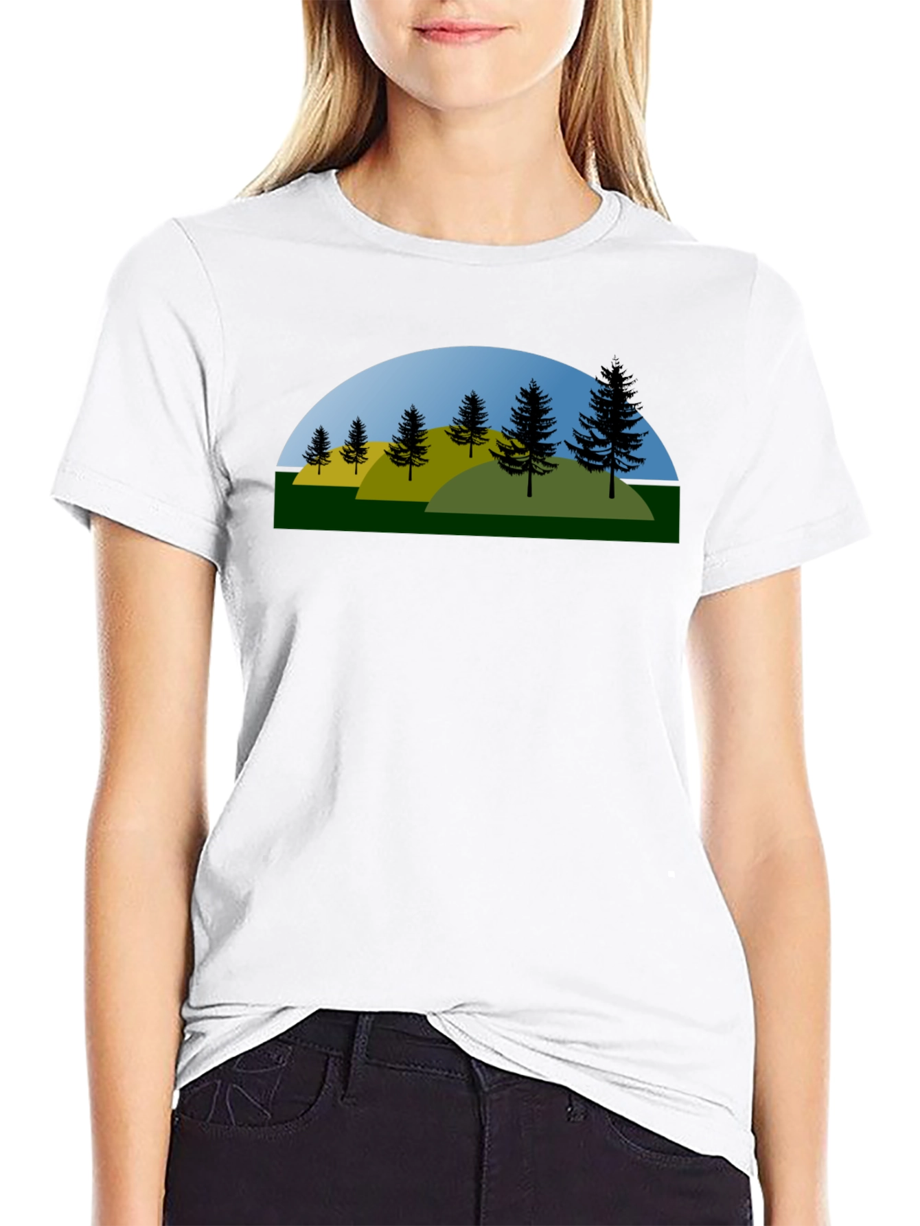 Nature Graphic Tee - Black Cotton Blend