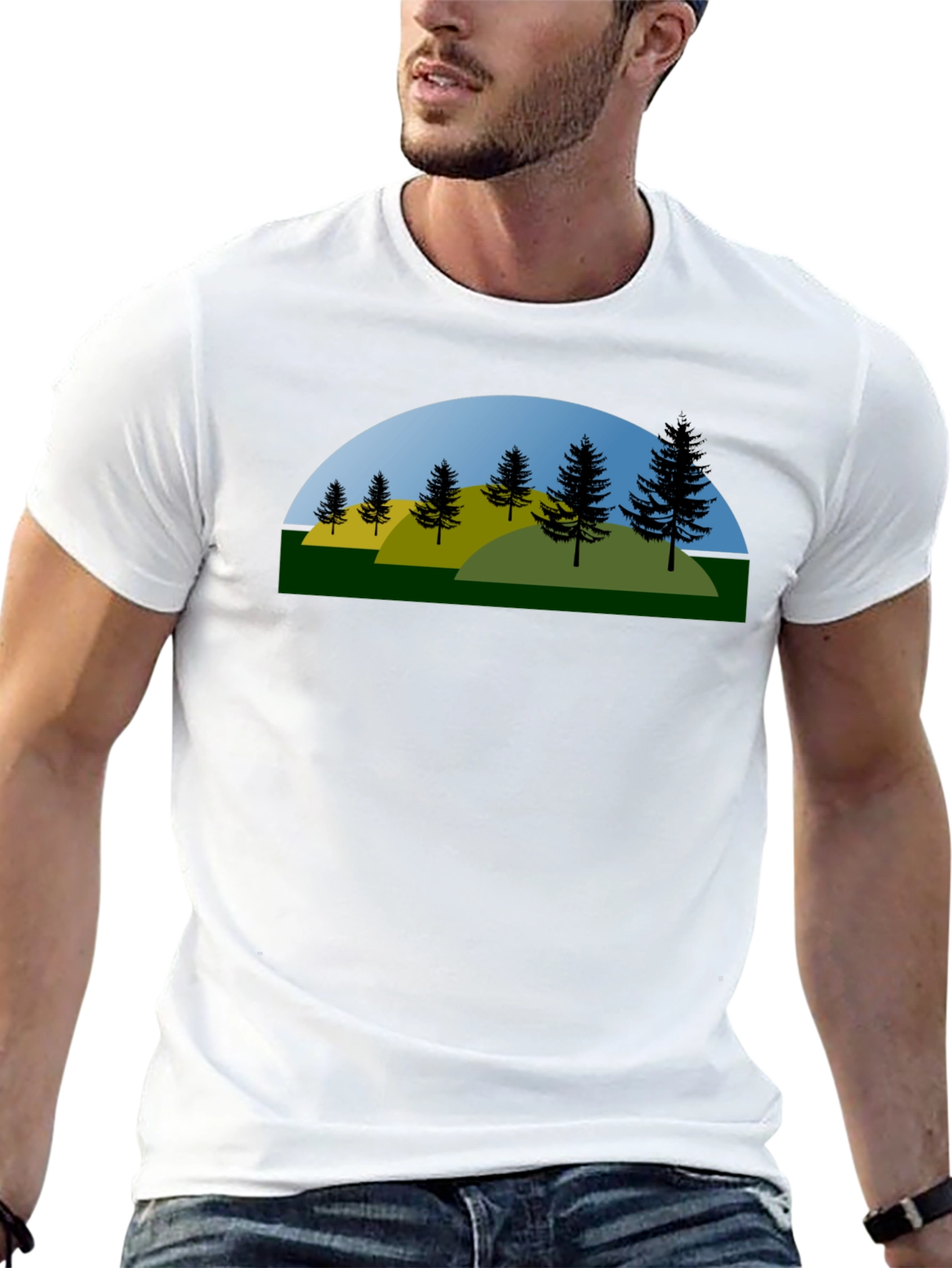 Nature Graphic Tee - Black Cotton Blend