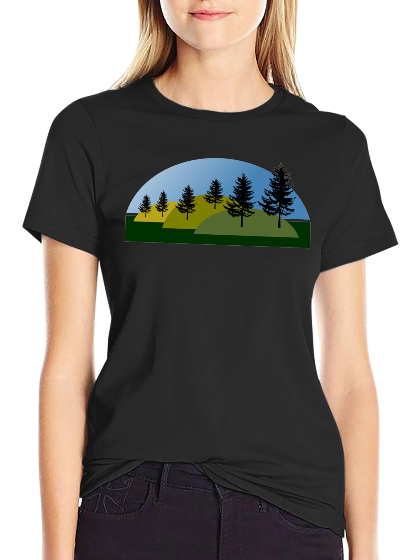 Nature Graphic Tee - Black Cotton Blend
