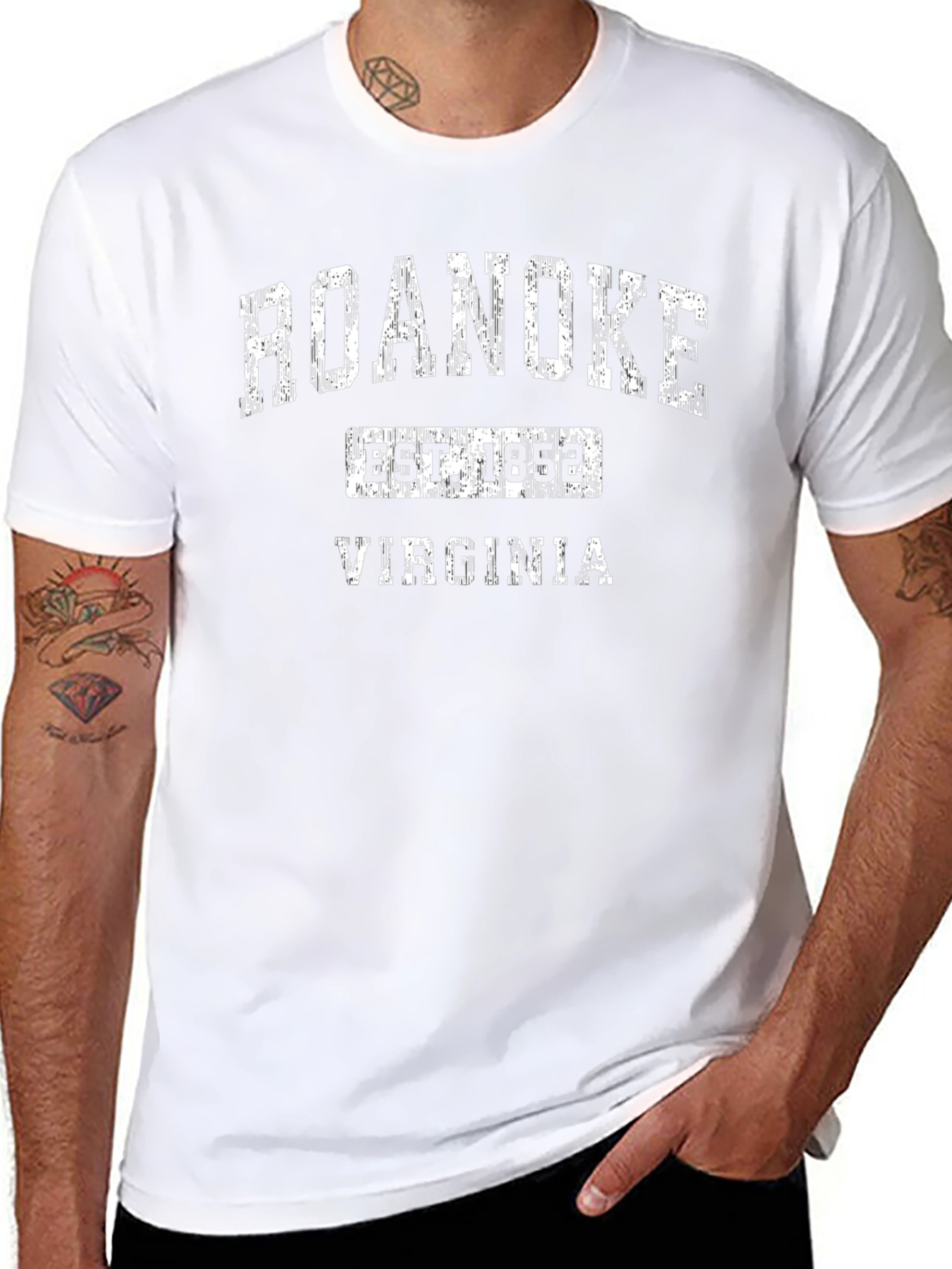 Roanoke Virginia Est 1852 T-Shirt - Classic Black