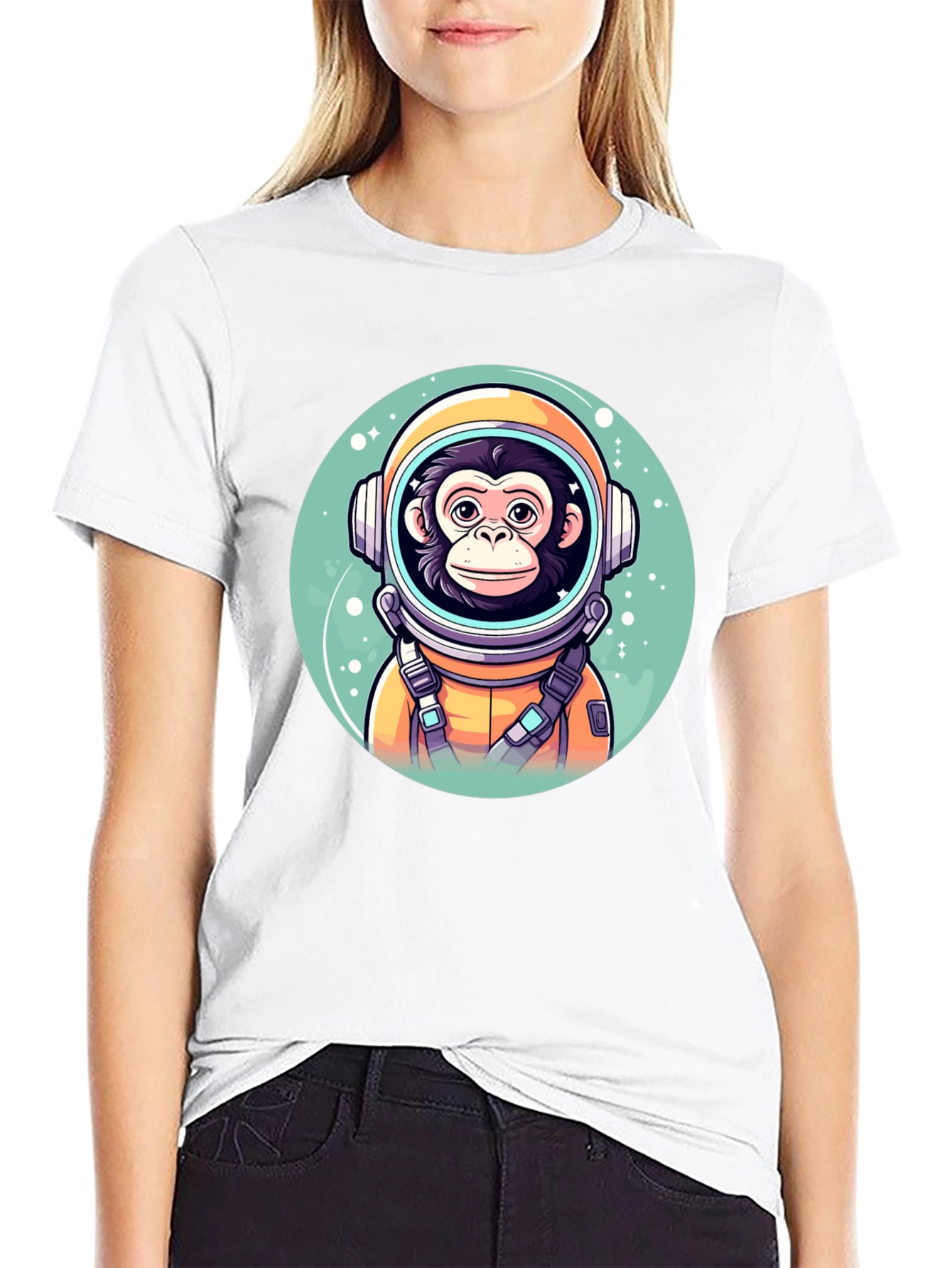 Monkey Astronaut Graphic T-Shirt