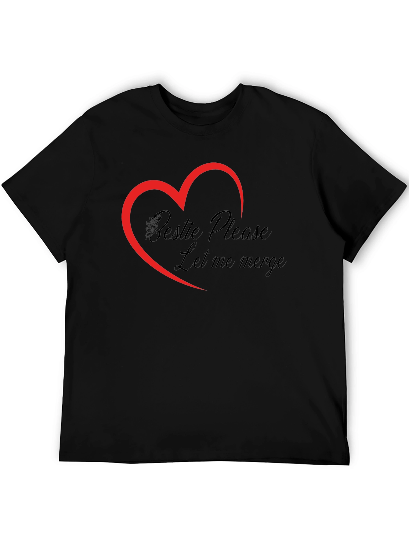 Bestie Please Let Me Merge Black T-Shirt
