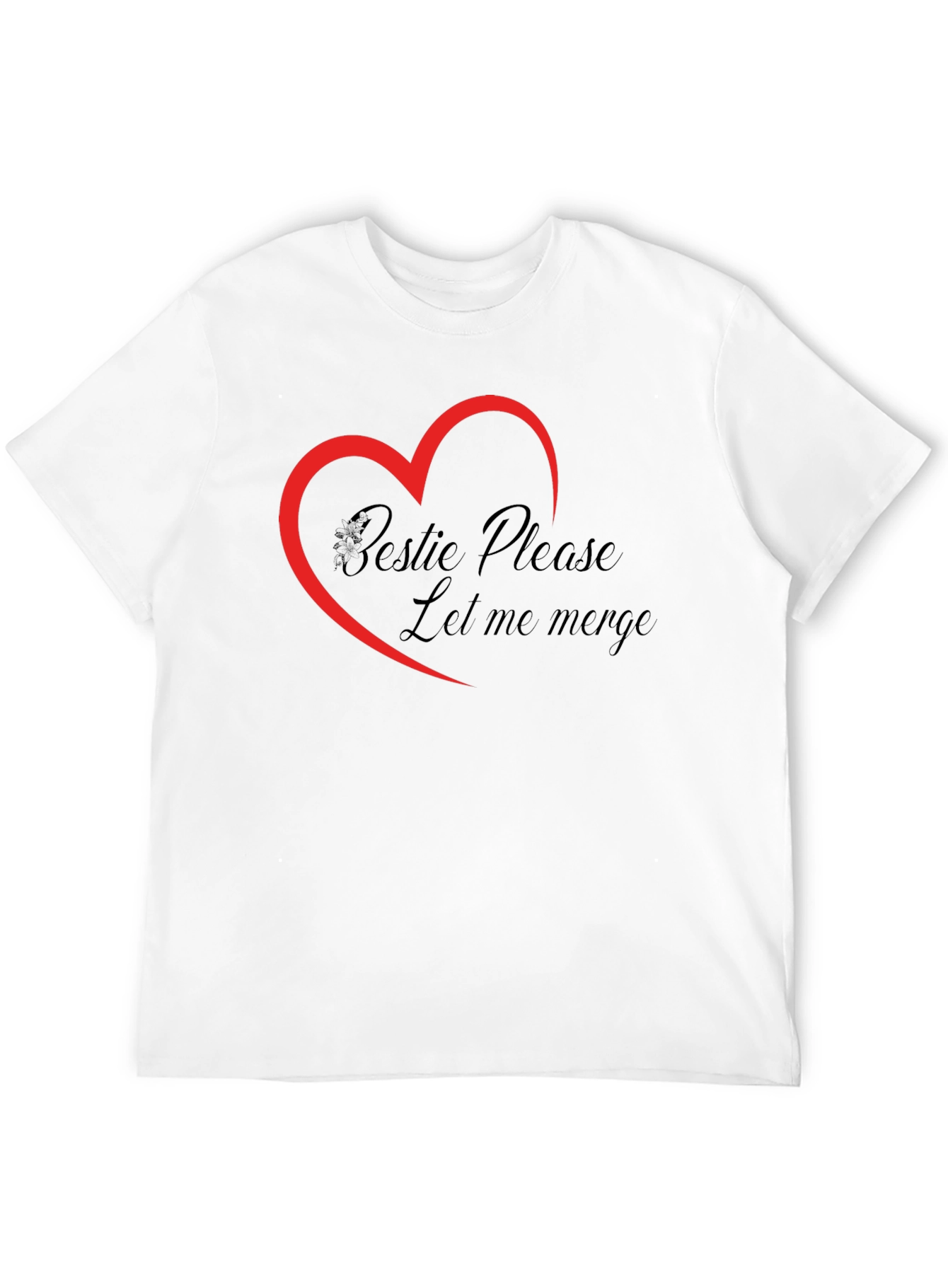 Bestie Please Let Me Merge Black T-Shirt