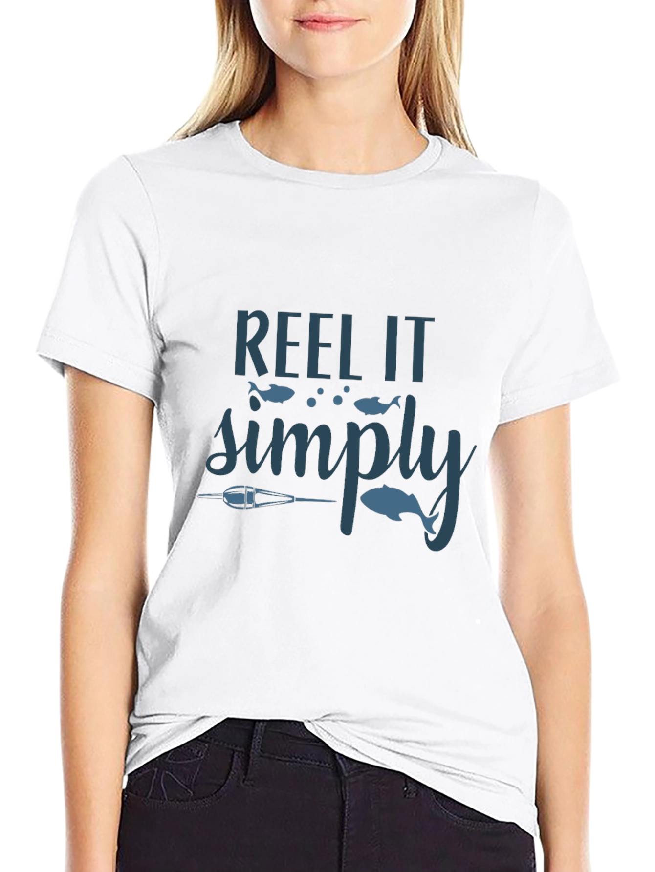 Reel It Simply Fishing Graphic Tee - Black