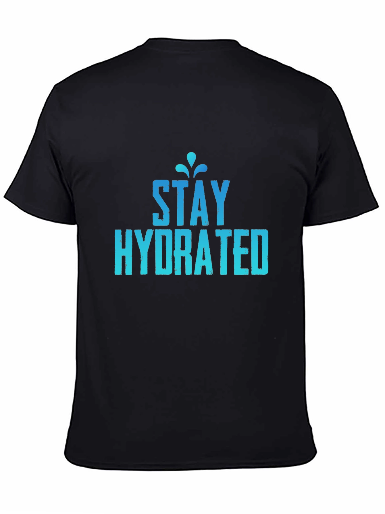 Stay Hydrated Graphic Tee - Black Cotton T-Shirt