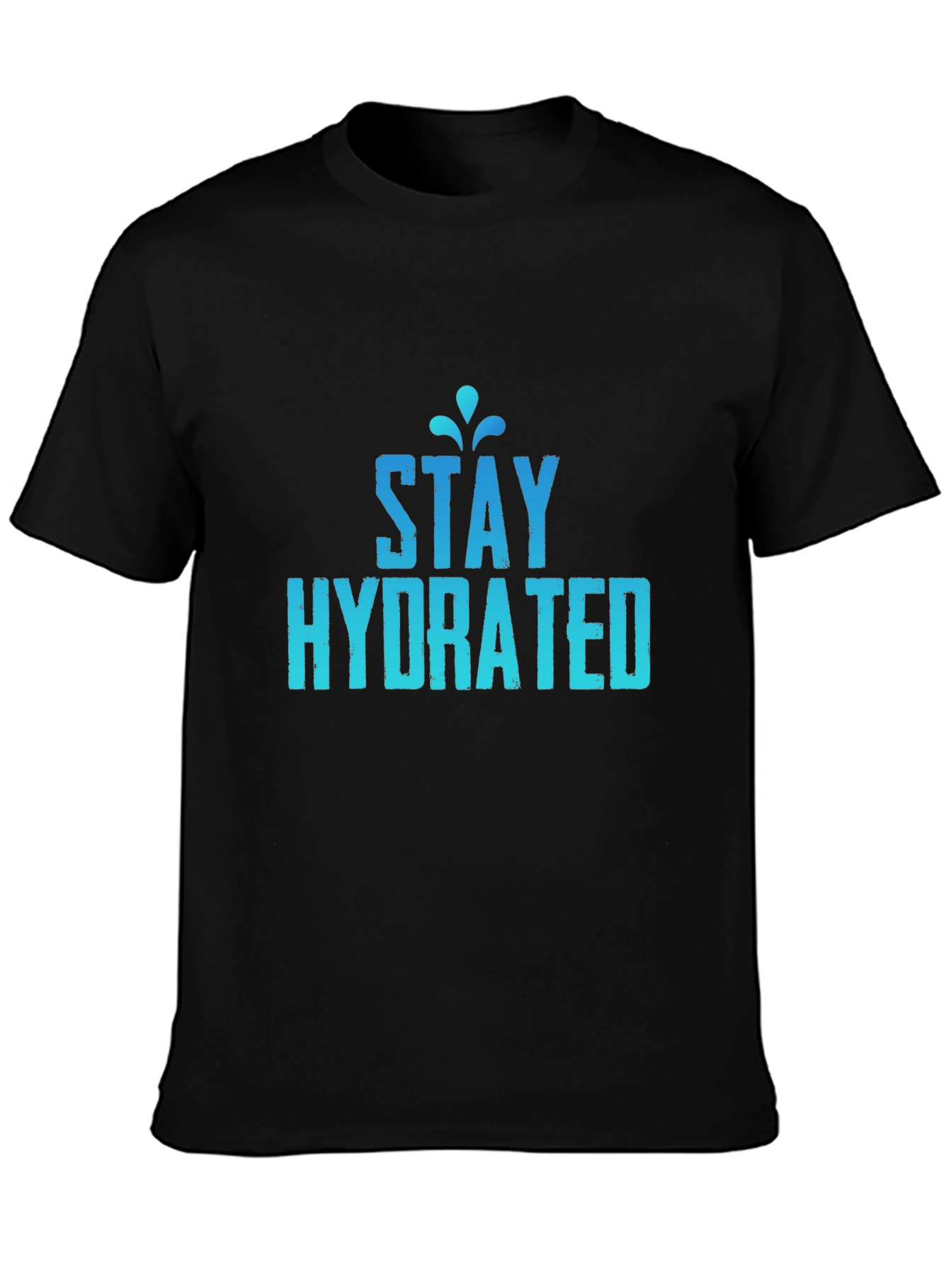 Stay Hydrated Graphic Tee - Black Cotton T-Shirt