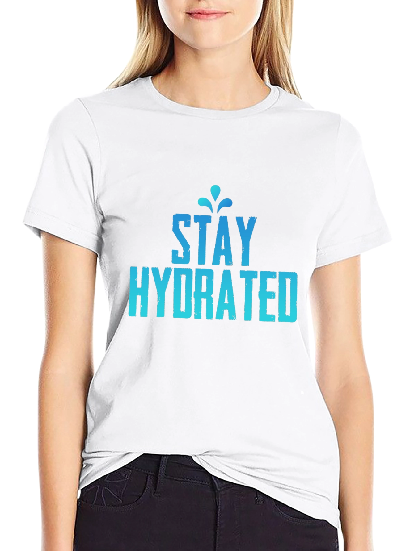 Stay Hydrated Graphic Tee - Black Cotton T-Shirt
