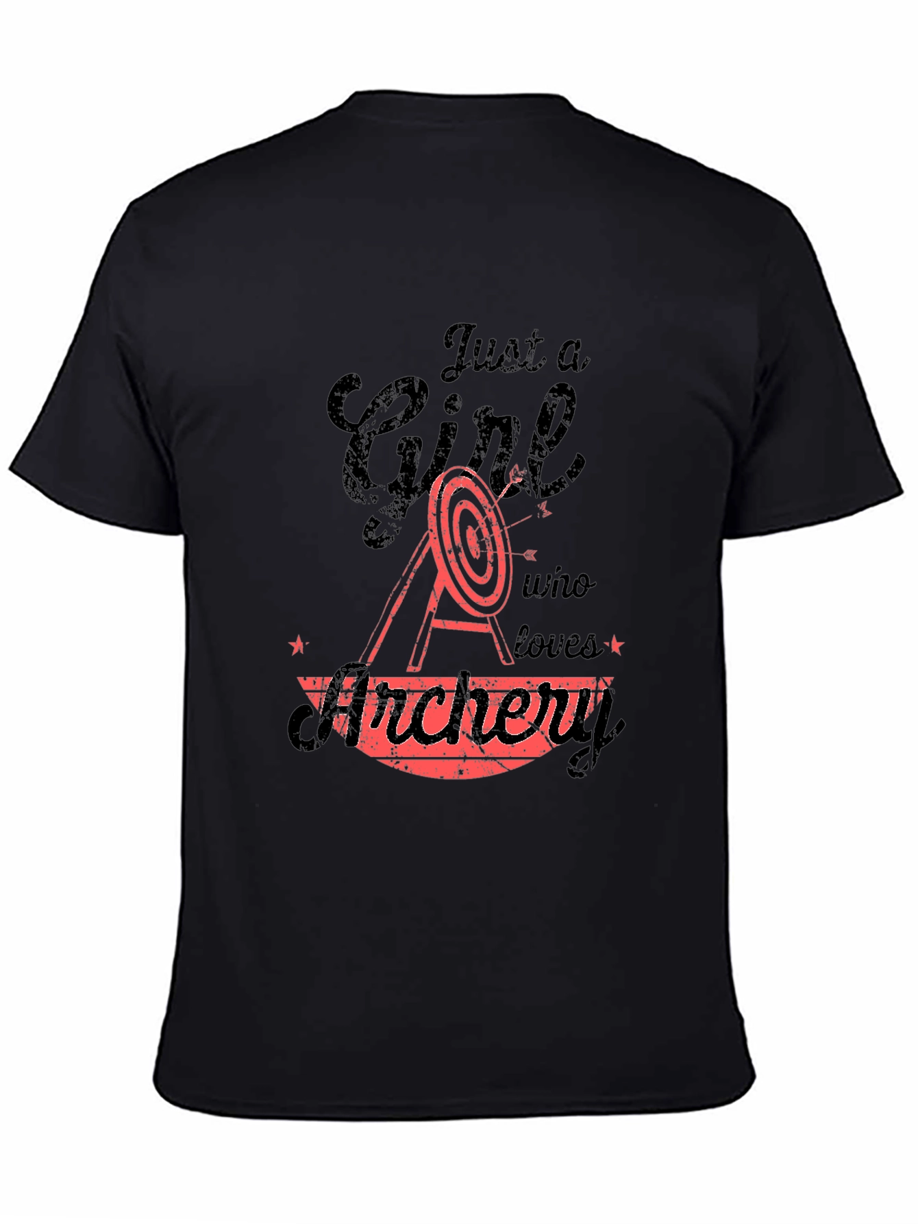 Archery Girl Black T-Shirt - Sporty & Stylish