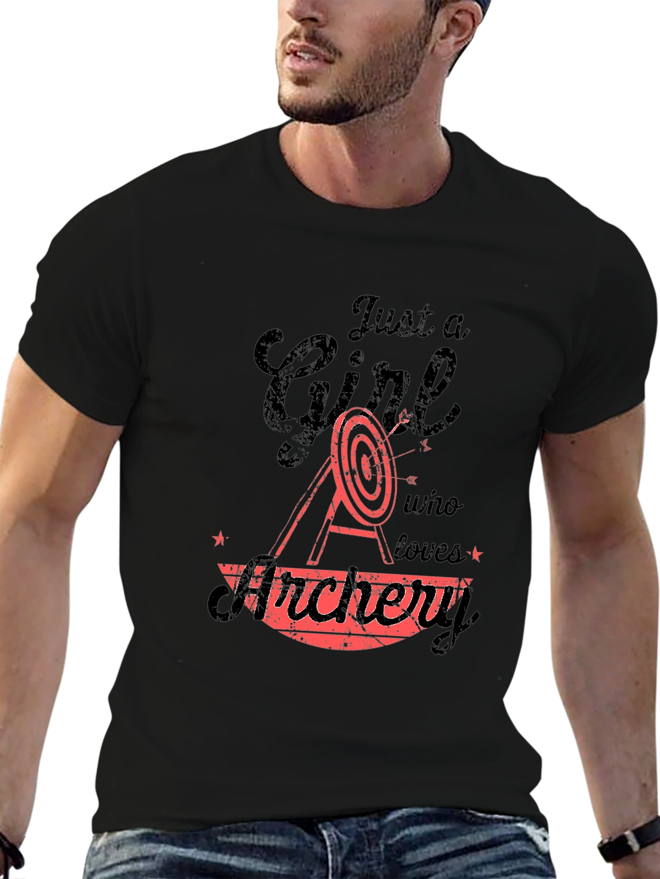 Archery Girl Black T-Shirt - Sporty & Stylish