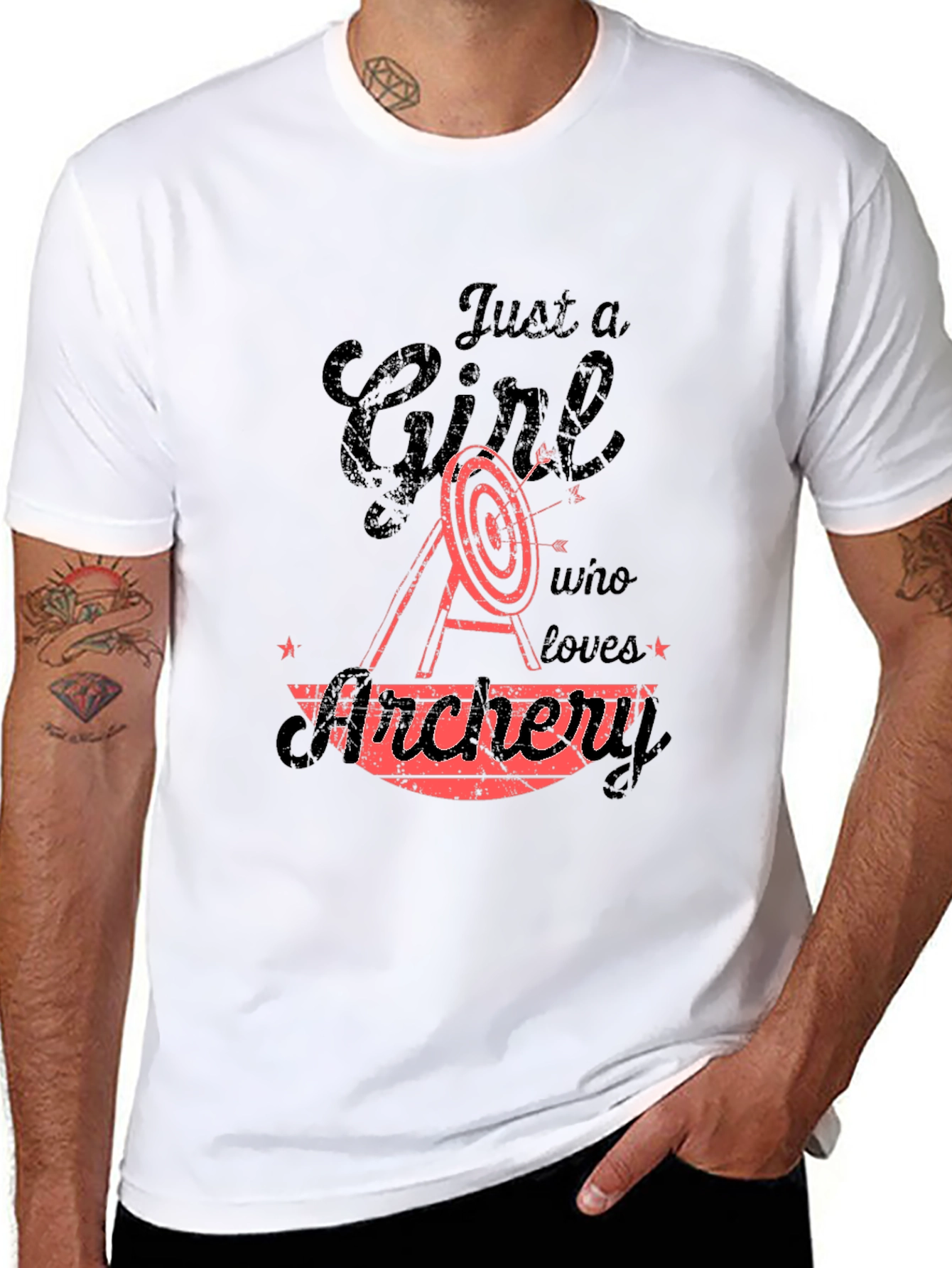 Archery Girl Black T-Shirt - Sporty & Stylish