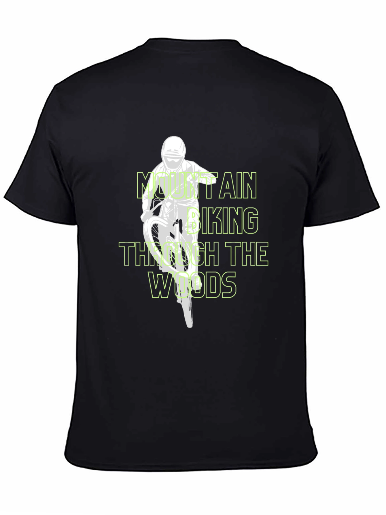 Mountain Biking Through the Woods Black T-Shirt
