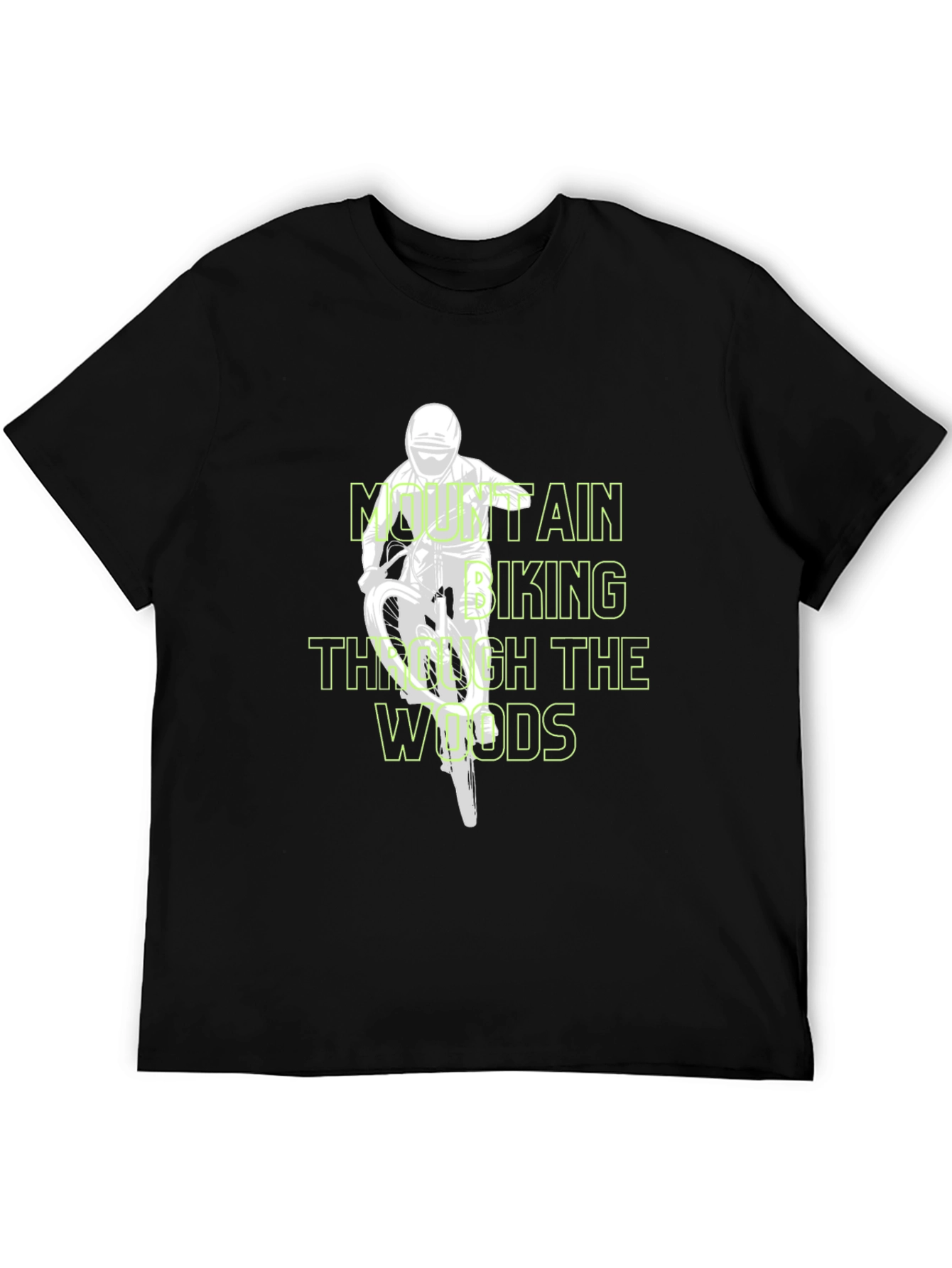 Mountain Biking Through the Woods Black T-Shirt