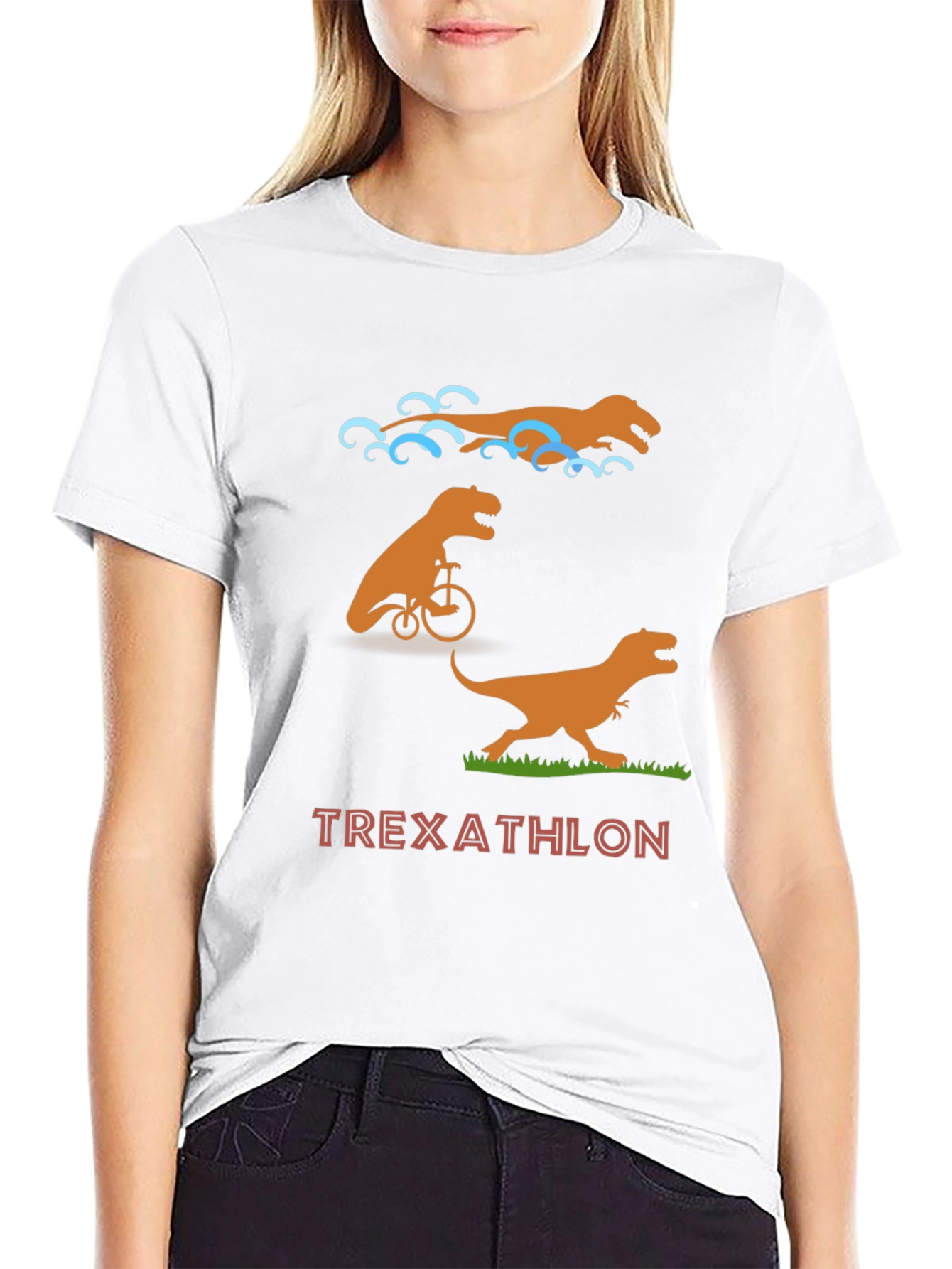 T-Rex Triathlon Novelty Graphic Tee